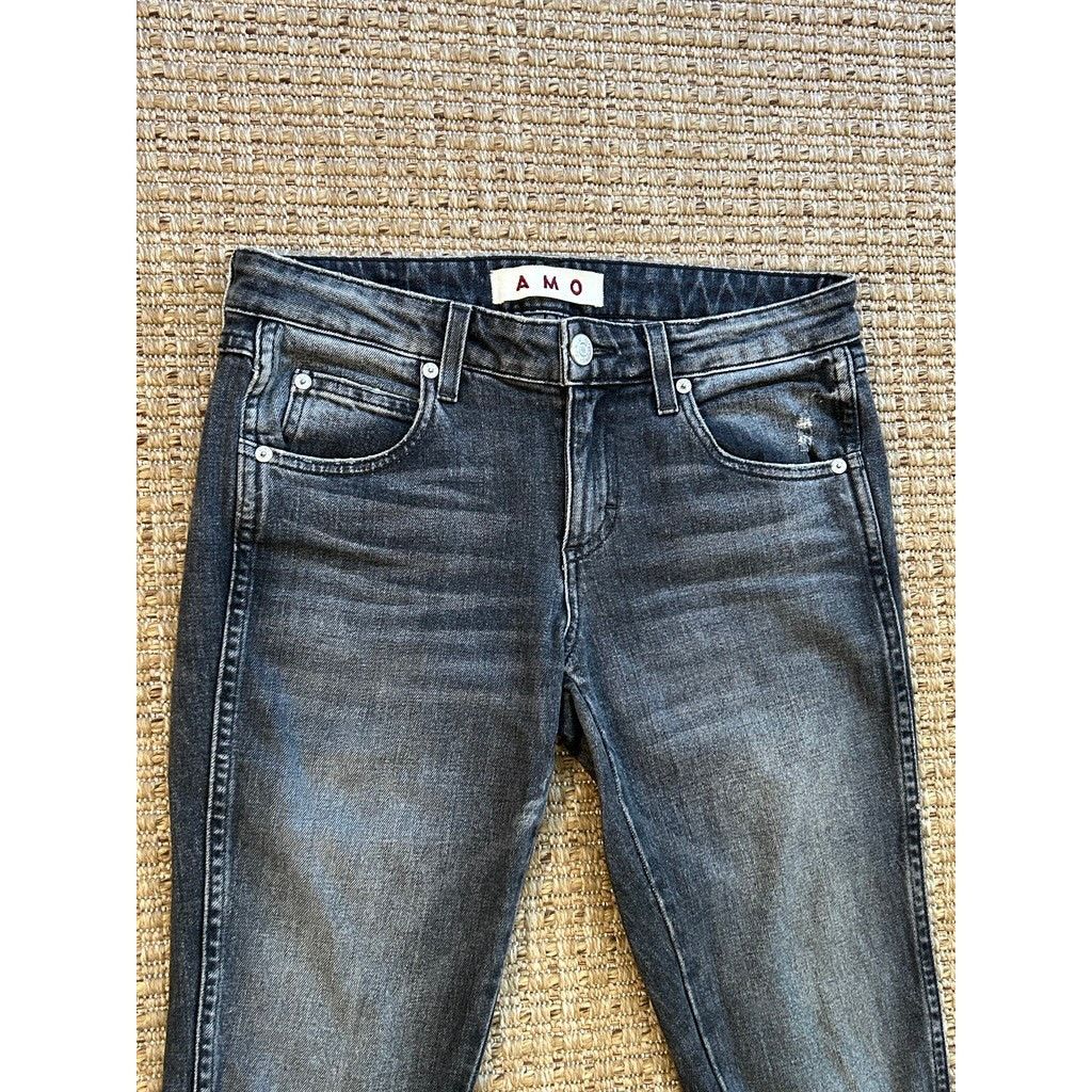 AMO AMO Denim Twist Zip Skinny Jeans in Smoke — Size 26 Size 26" / US 2 / IT 38 - 4 Thumbnail
