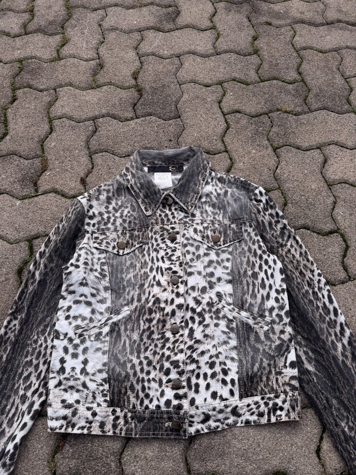 Just Cavalli Vintage 2000s Just Cavalli White Leopard Rare Corset Jacket Size L / US 10 / IT 46 - 5 Thumbnail