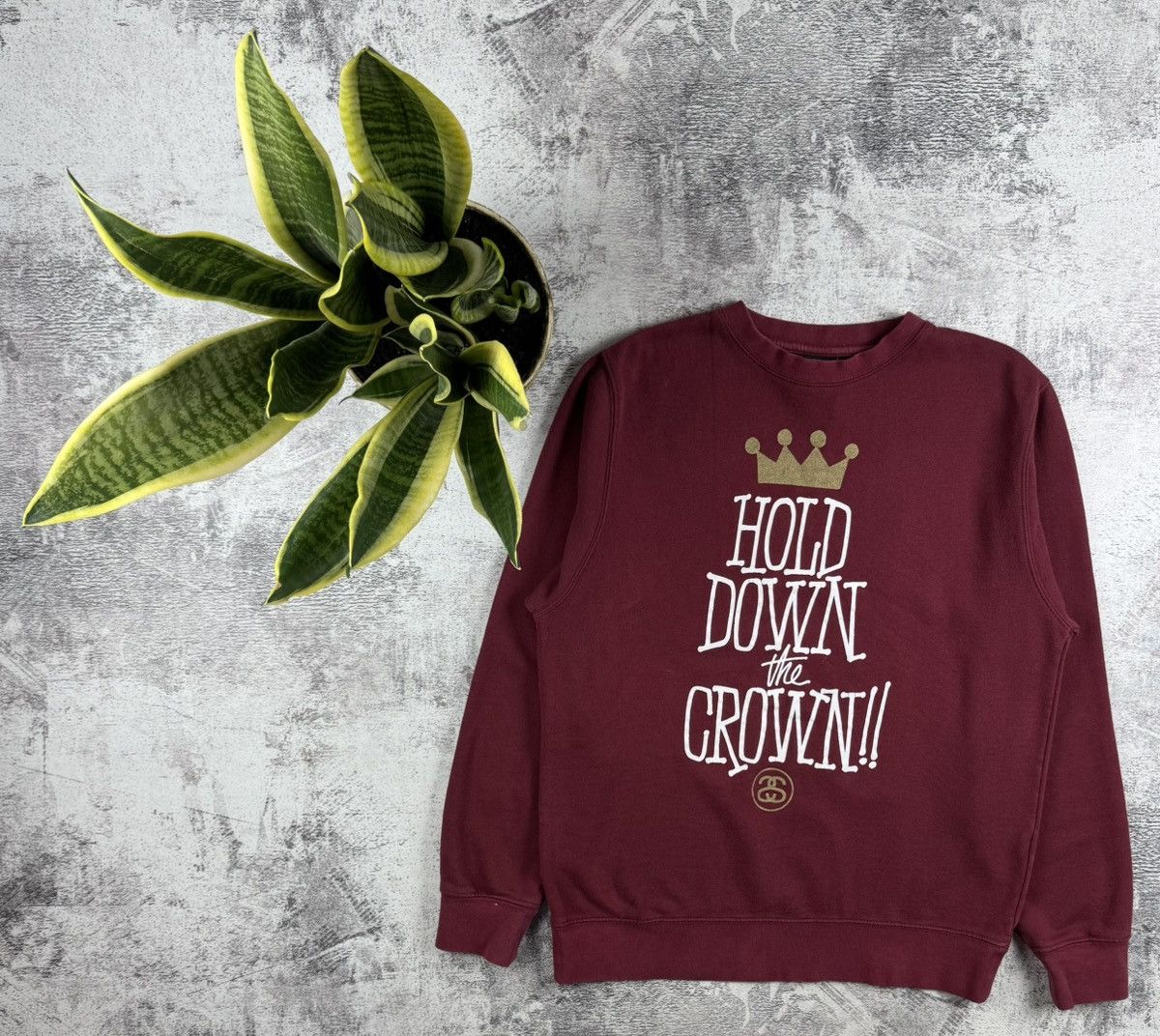 Stussy Stussy Hold Down The Crown Logo Medium Red Skate Rap Hip Hop Sweatshirt Hoodie Size US M / EU 48-50 / 2 - 1 Thumbnail