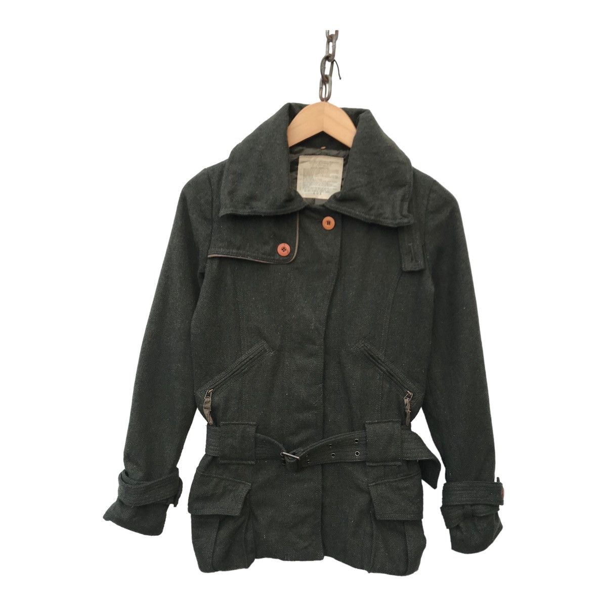 GOA GOA Women Military Fashion Wool Blend Belted Jacket Size S / US 4 / IT 40 - 3 Thumbnail