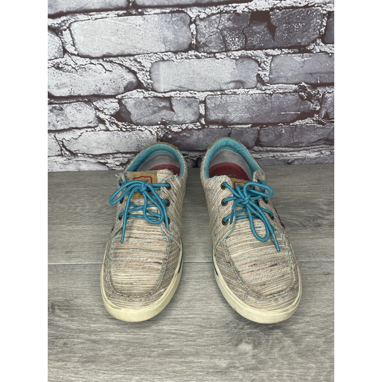 Other Hooey Loper By Twisted X Tan Fabric Western Blue Lace Shoes Size US 6.5 / IT 36.5 - 13 Thumbnail