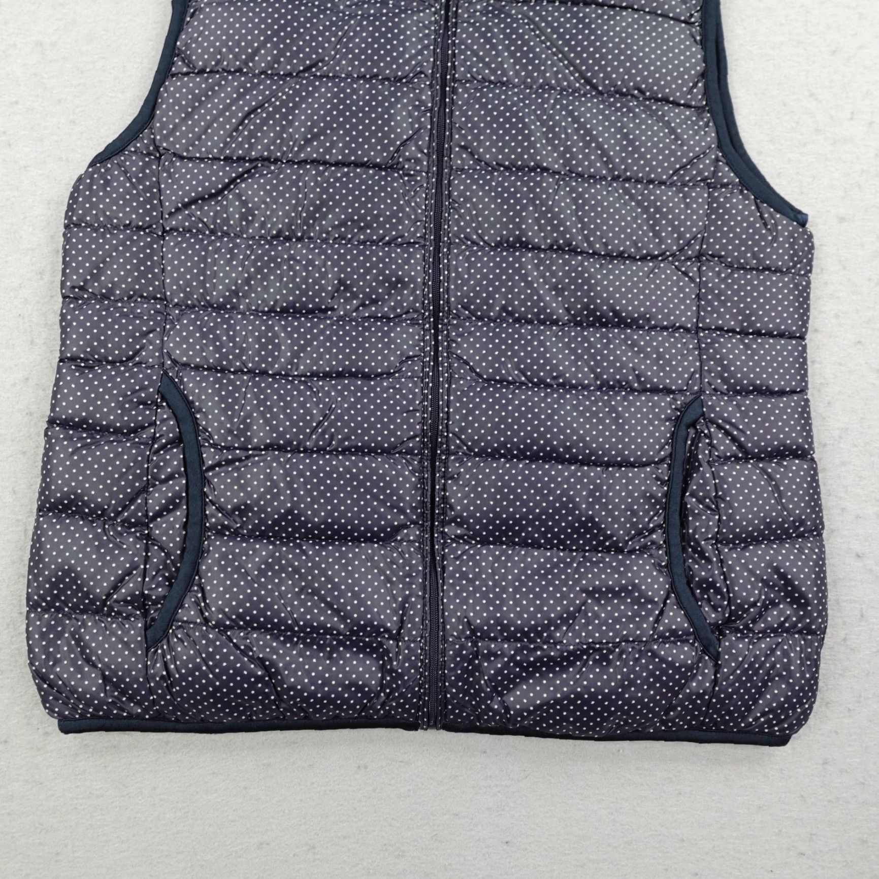Uniqlo Uniqlo Down Puffer Vest Women’s Small Blue Polka Dot Insulated Lightweight Zip Up Size S / US 4 / IT 40 - 3 Thumbnail
