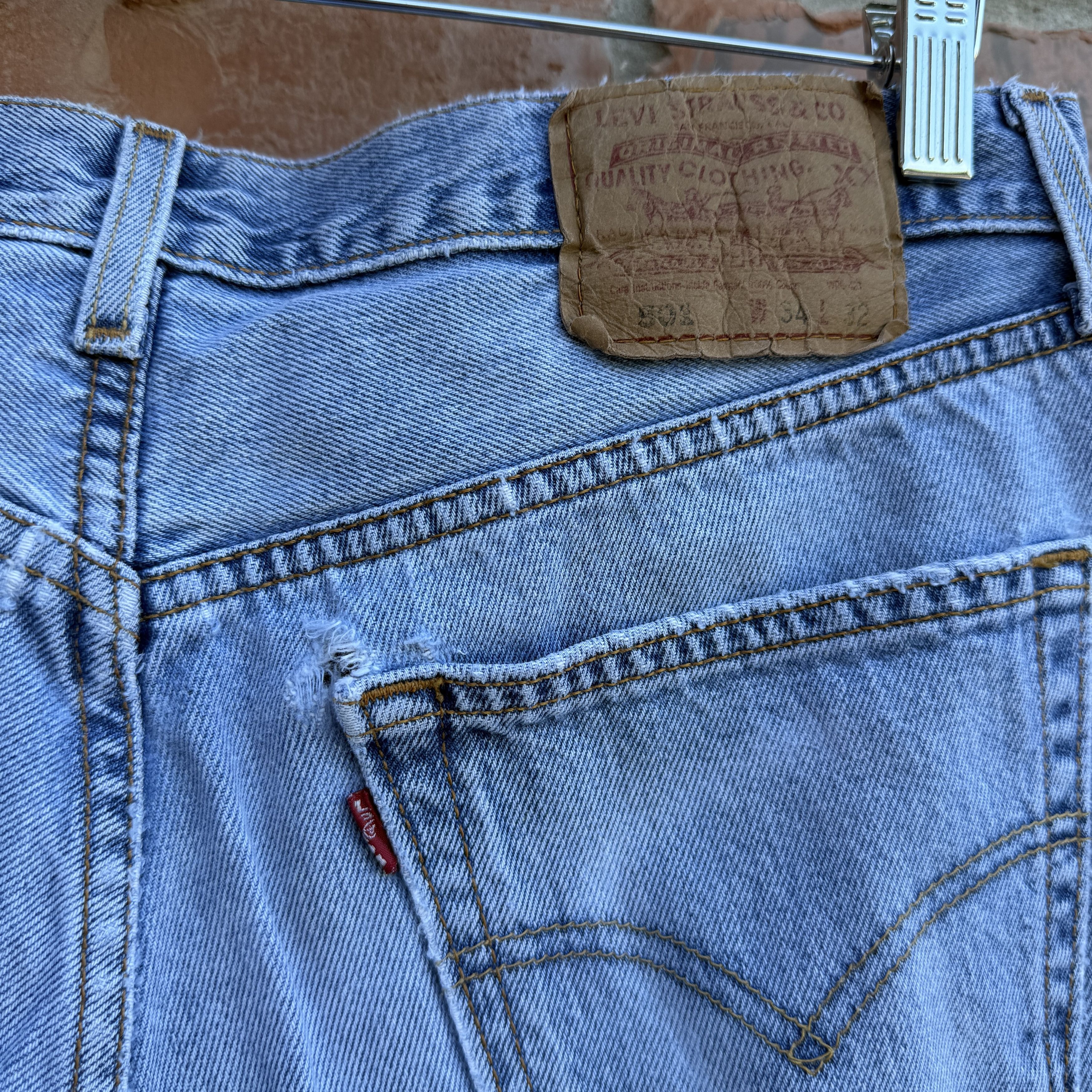 Levi's Vintage 90s Levis 501 Blue Button fly Denim Jeans Size US 32 / EU 48 - 3 Thumbnail