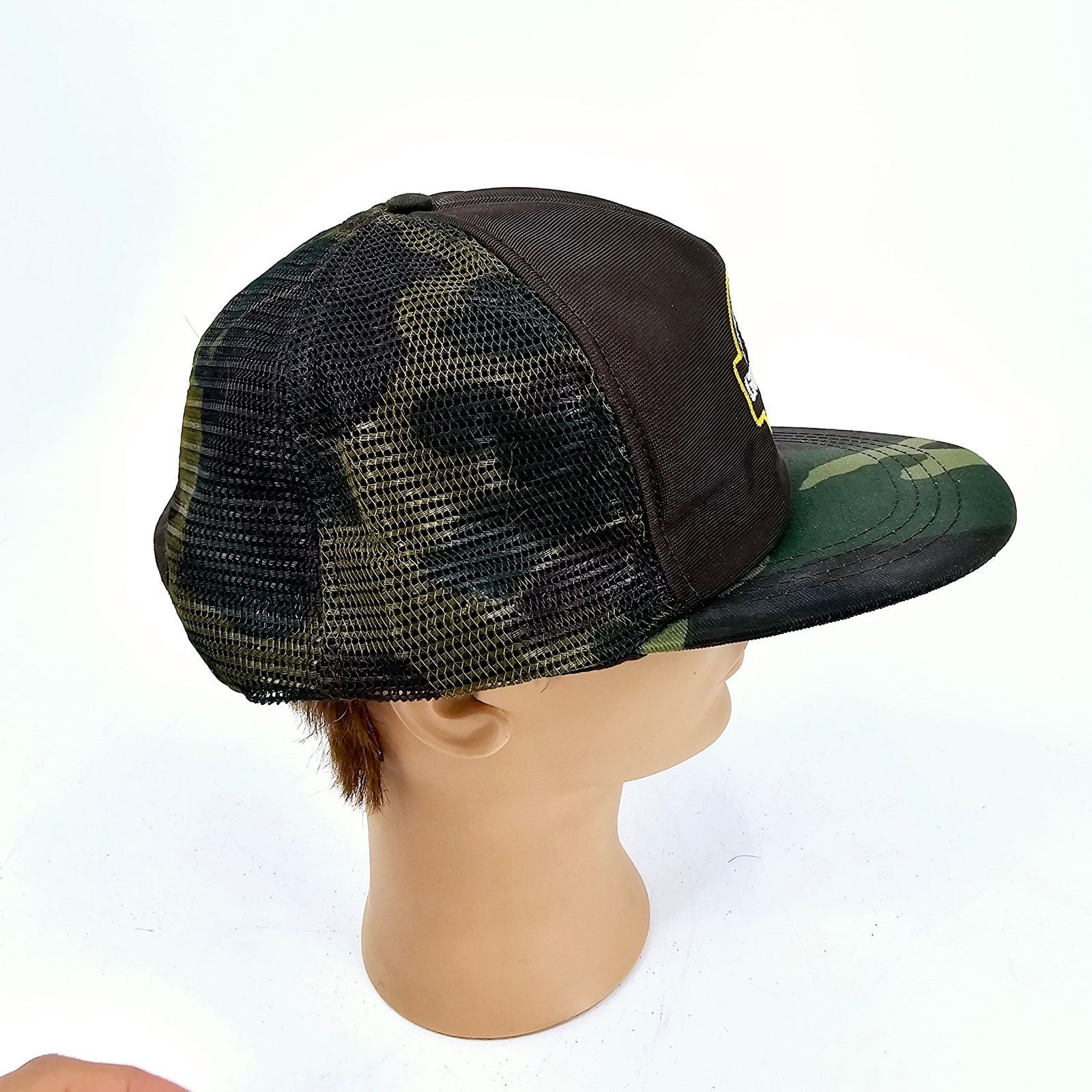 Vintage 80s Guhring Promo Camo Trucker Snapback Hat Cap Size ONE SIZE - 4 Thumbnail