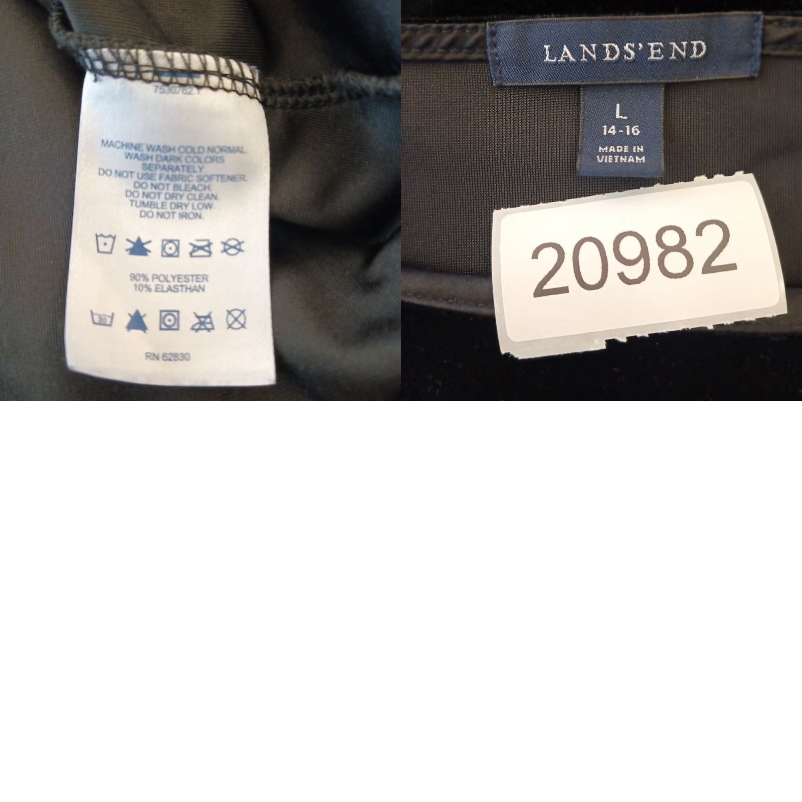 Lands' End Lands' End Black Velvet A-Line Dress Midi Short Sleeve Round Neck Pullover Regular L Women Size L / US 10 / IT 46 - 9 Thumbnail
