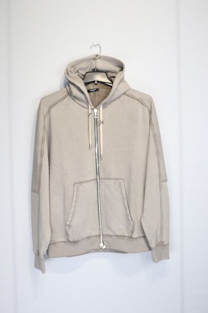 Balmain o1rshd1 Classic Zip Up Hoodie in Beige Size US M / EU 48-50 / 2 - 1 Thumbnail