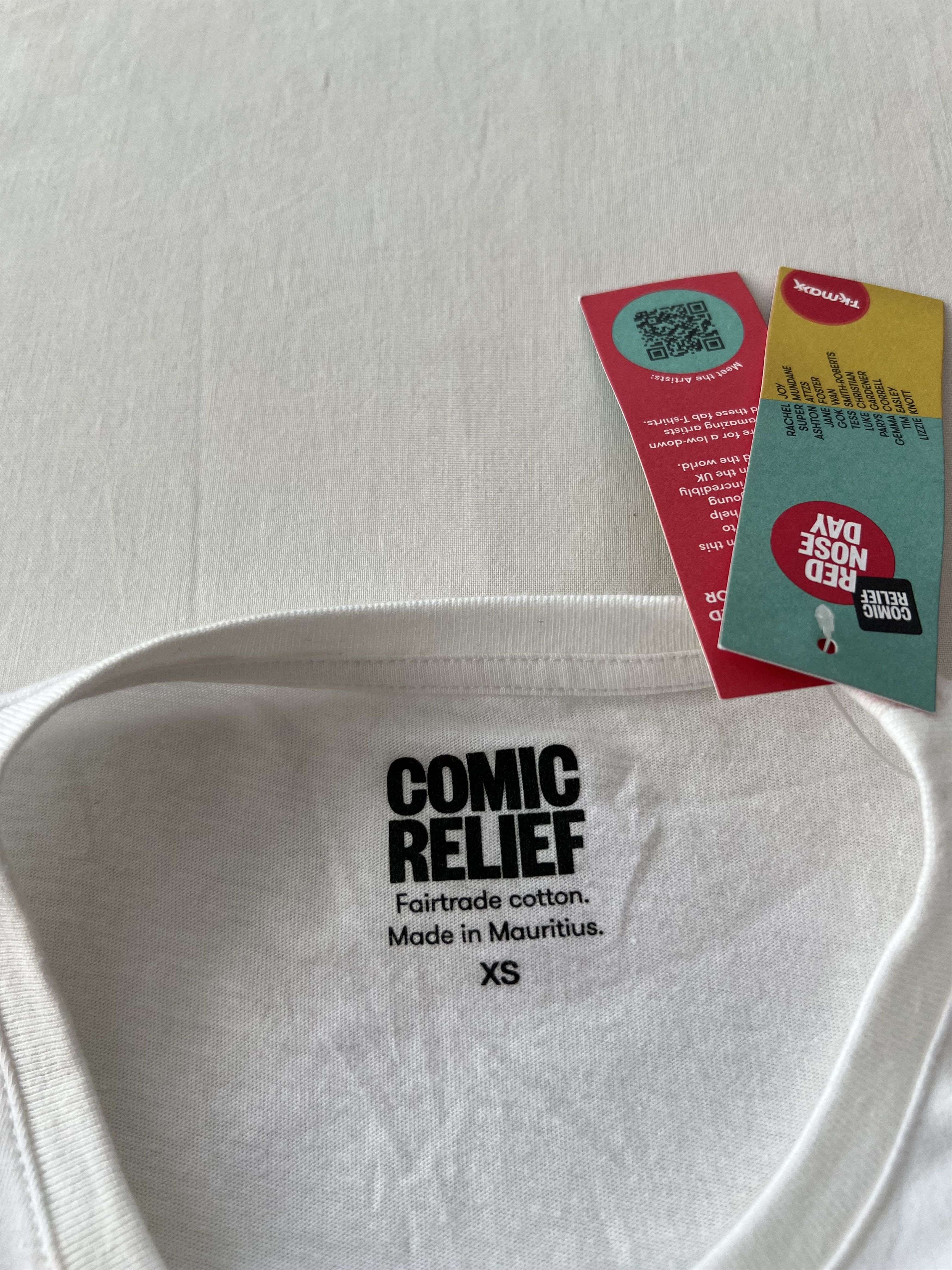 Arts & Science Comic Relief Jane Foste Art Design White T-shirt Size US XS / EU 42 / 0 - 12 Thumbnail