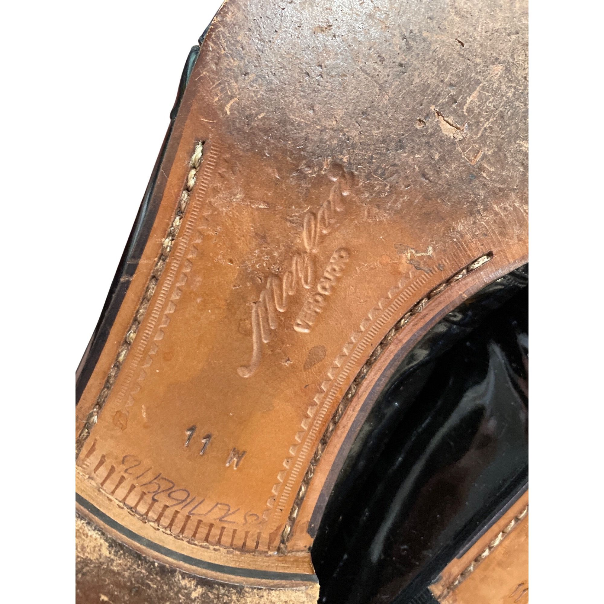 Mezlan Mezlam Mirage mens handmade black patent leather slip on loa Size US 11 / EU 44 - 6 Thumbnail