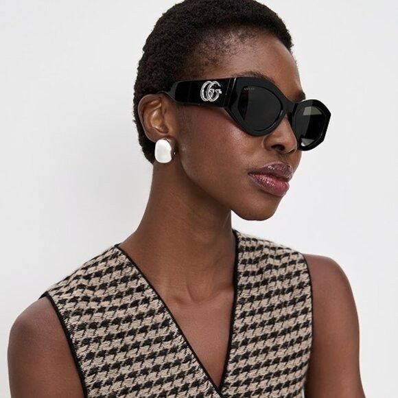 Gucci Gucci GG1951S 002 Sunglasses Havana Cat Eye Frame Size ONE SIZE - 4 Thumbnail