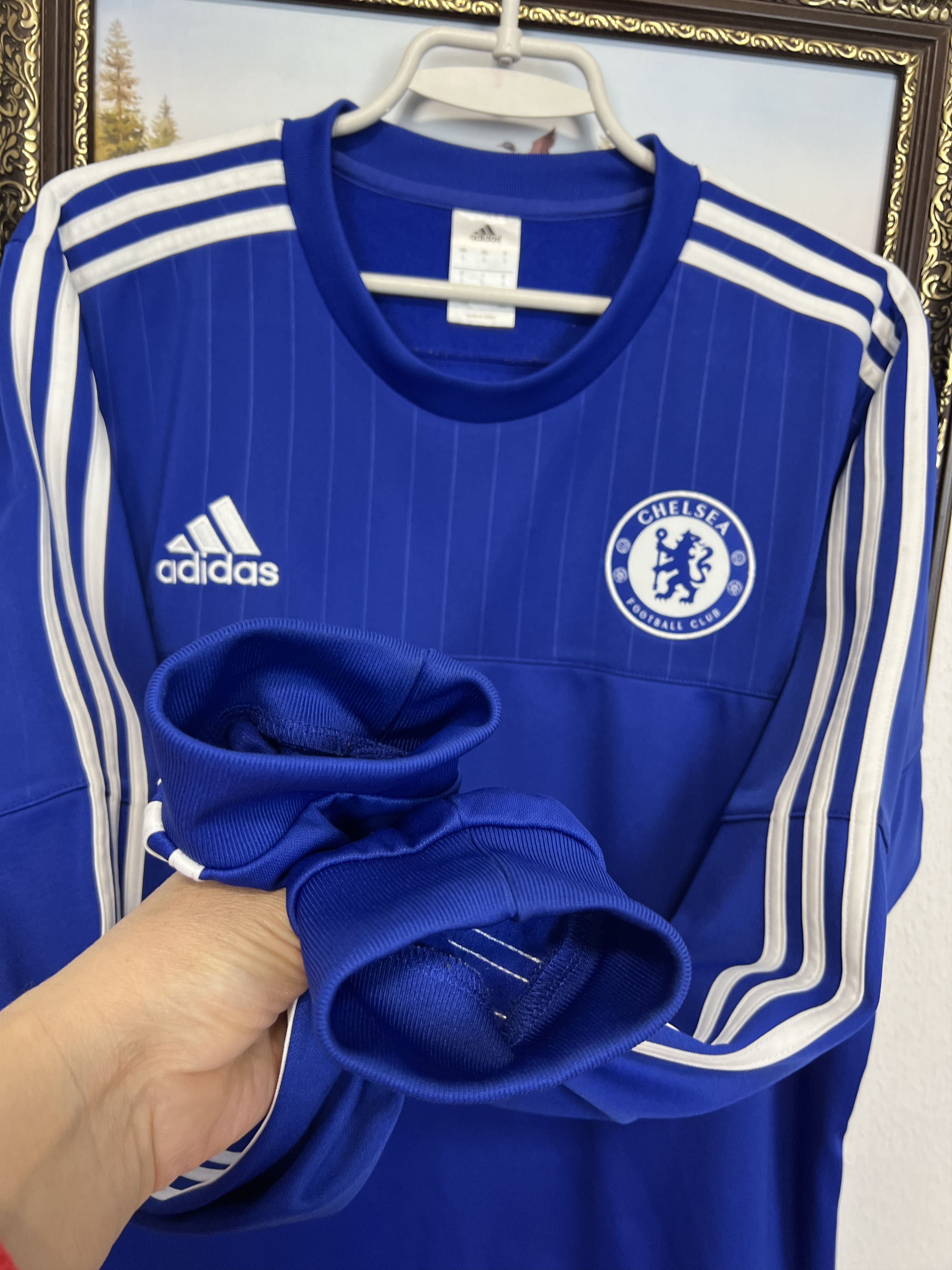 Adidas Vintage Chelsea Football Train Sweatshirt Track Top Crewneck Size US L / EU 52-54 / 3 - 4 Thumbnail