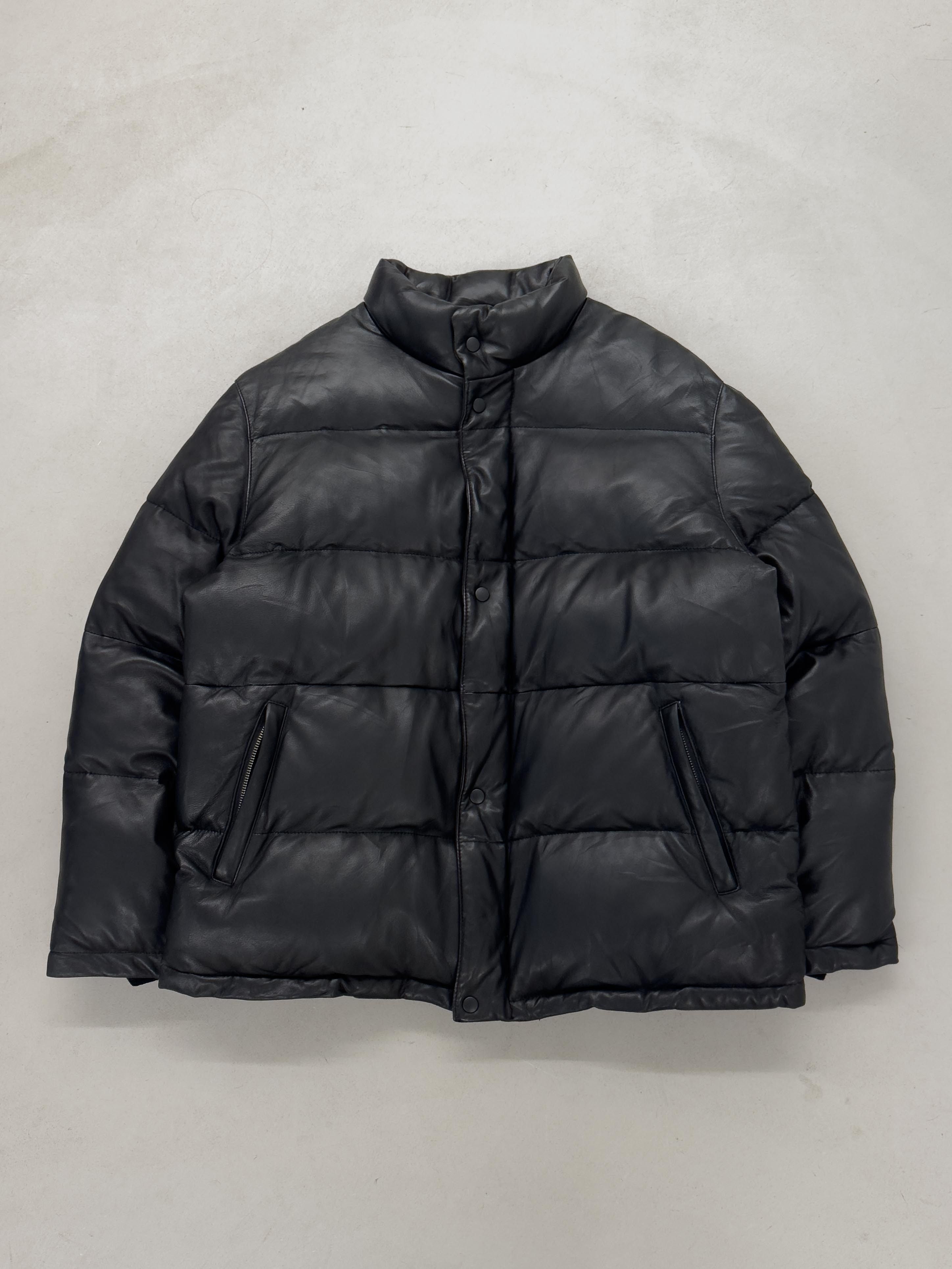 Japanese Brand Wind Armor Leather Puffer Jacket Size US XL / EU 56 / 4 - 1 Thumbnail