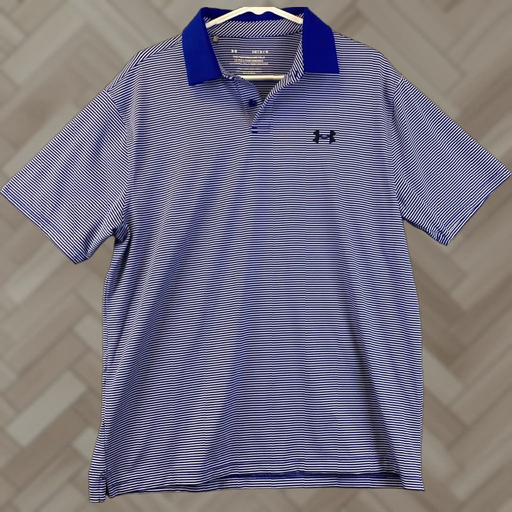 Under Armour Under Armour Polo Shirt Men Large Heat Gear Loose Golf Blue 83-45 Size US L / EU 52-54 / 3 - 1 Thumbnail