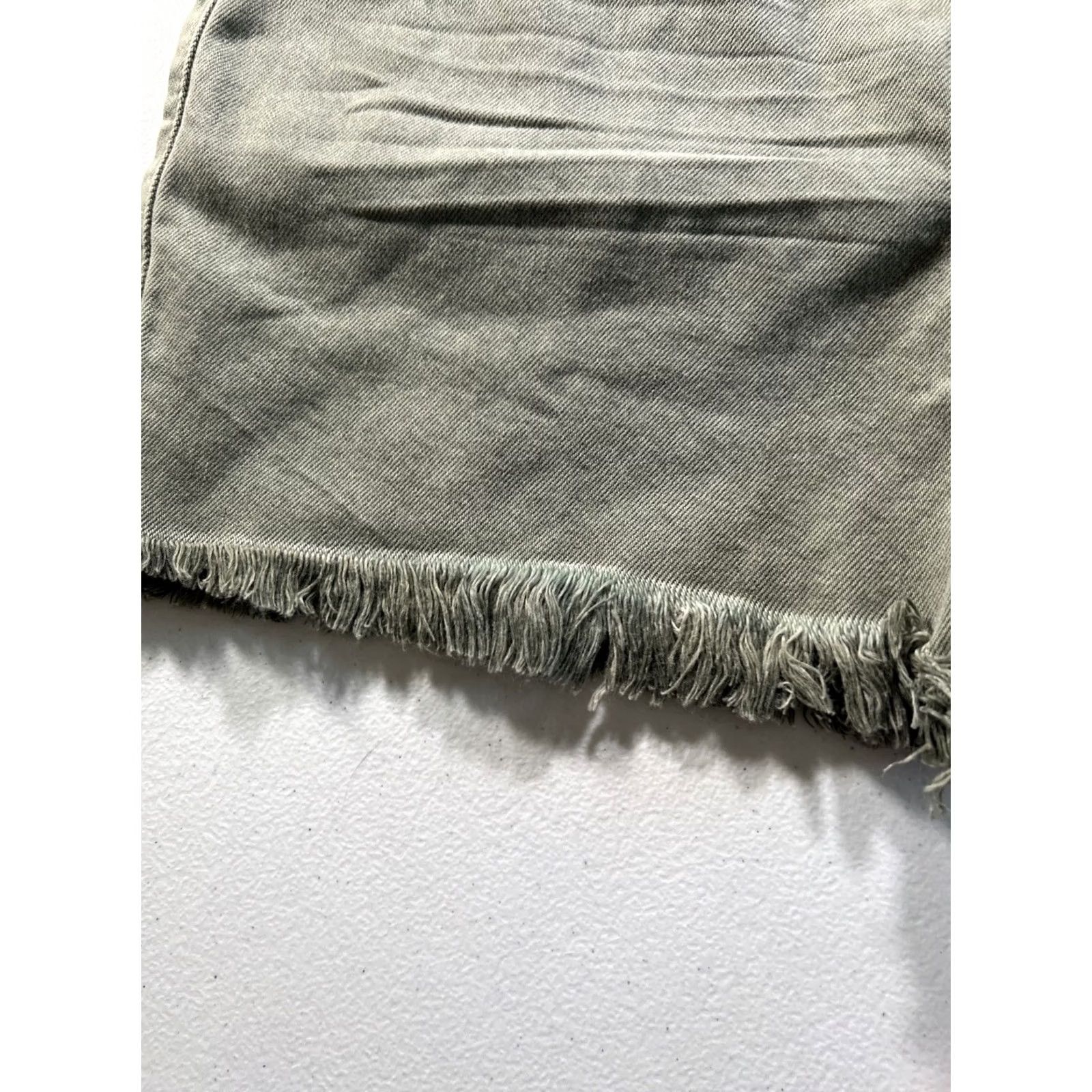 Vintage VINTAGE KanCan Denim Shorts Olive Green Fringe Cut-Off 28 Womens Jeans NWT Size 28" / US 6 / IT 42 - 5 Thumbnail
