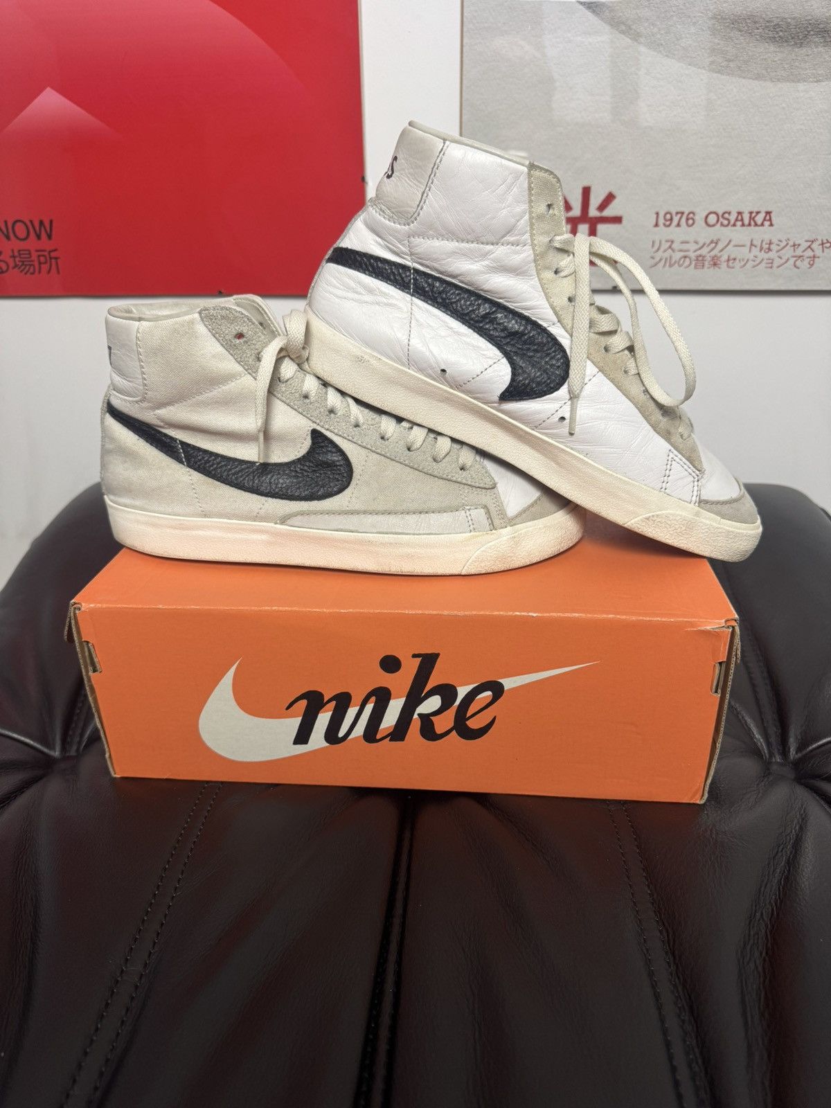 Nike Nike Blazer Mid 77 Vintage x Slam Jam Leather Swoosh Sneaker Size US 8.5 / EU 41-42 - 4 Thumbnail