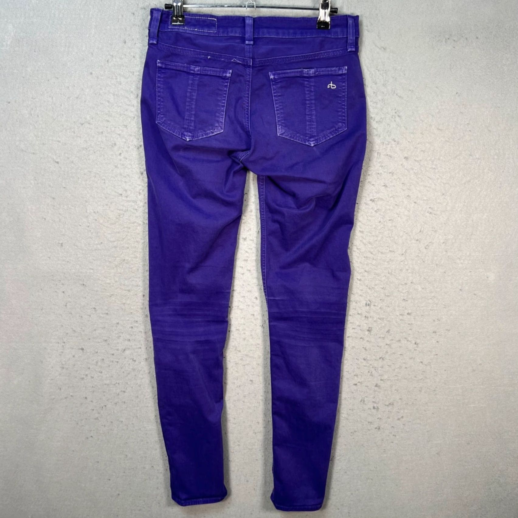 Rag & Bone rag & bone Jeans Womens 25 Purple Skinny Jeans Cotton Blend Stretch Denim Slim 5-Pocket Logo Low Rise 27 in Zip Dark Wash Vintage No Size 27" / US 4 / IT 40 - 2 Thumbnail