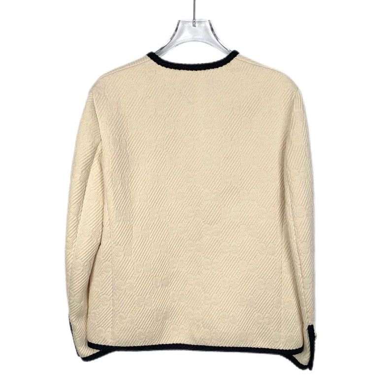 Gucci Gucci Beige logo old flower full print V-neck wool small fr Size US XXS / EU 40 - 2 Thumbnail