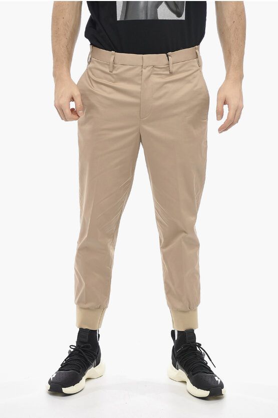 image of Neil Barrett Cuffed Ankle Jack Chinos Pants in Beige, Men's (Size 31)