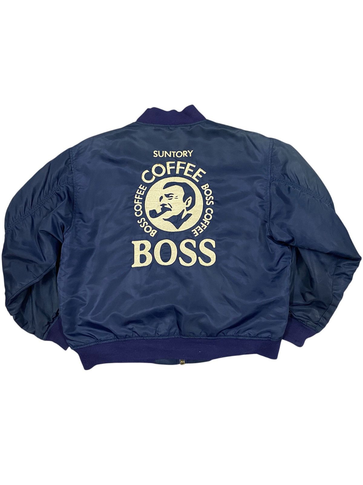 Japanese Brand Vtg Coffe Boss MA 1 Bomber Jacket Size US L / EU 52-54 / 3 - 1 Thumbnail