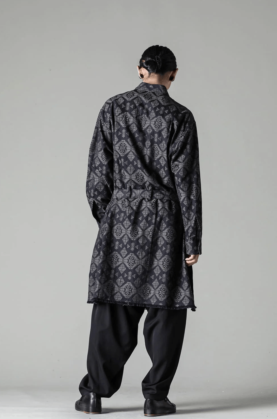Yohji Yamamoto Pour Homme Left 2 Layerd Pattern Gown Blouse