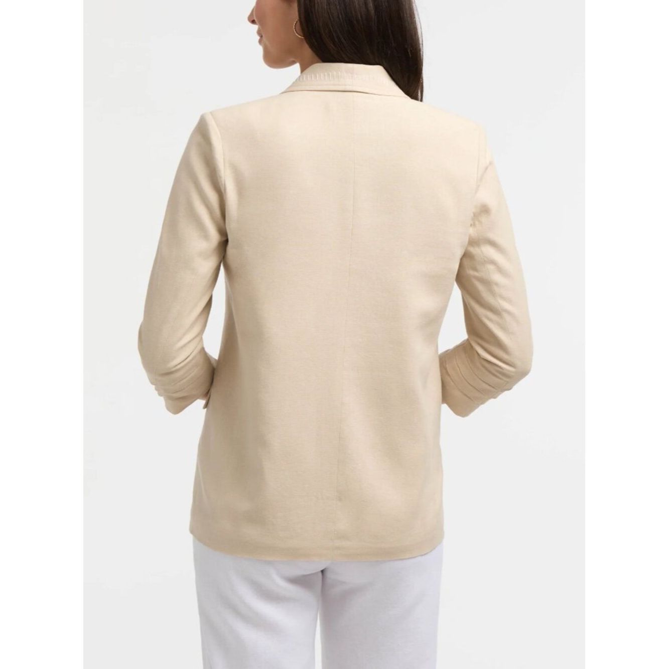 Ellen Tracy NWT New $179 Ellen Tracy Tailored Linen-Blend Blazer Size X Size XS / US 0-2 / IT 36-38 - 2 Thumbnail