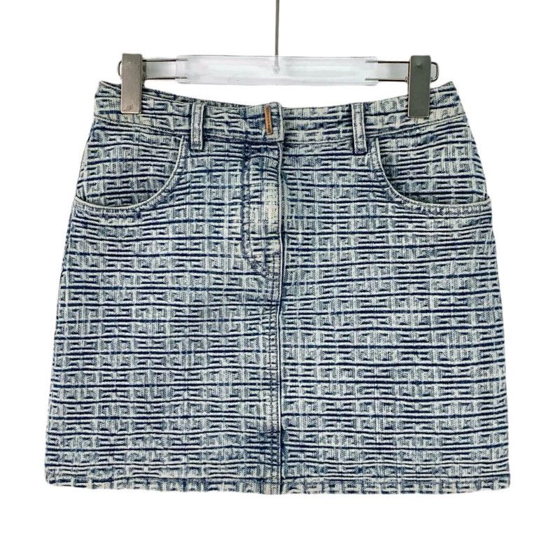 Givenchy Givenchy Light Blue Logo Floral Cotton Casual Denim Skirt Size S / US 4 / IT 40 - 1 Thumbnail