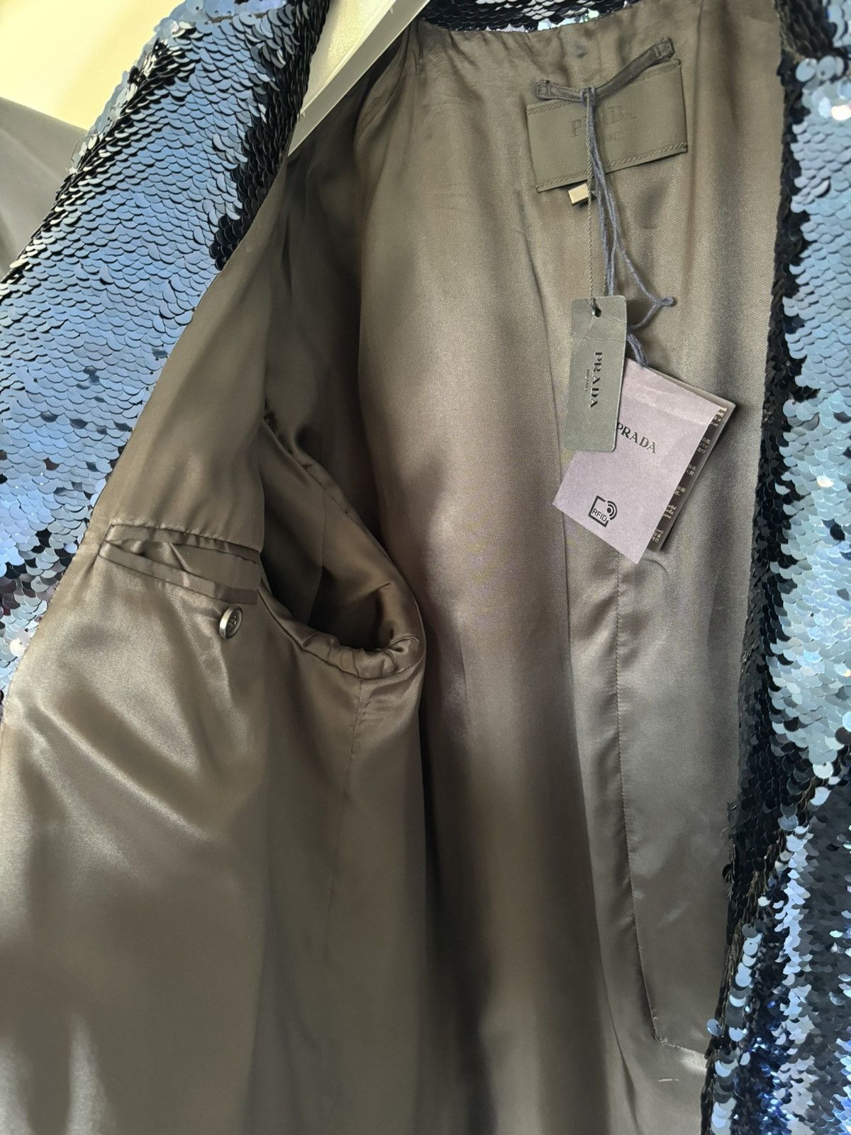 Prada 8200€ Prada BNWT men’s Sequin Cappotto Paillettes coat 48 M Size US M / EU 48-50 / 2 - 9 Thumbnail