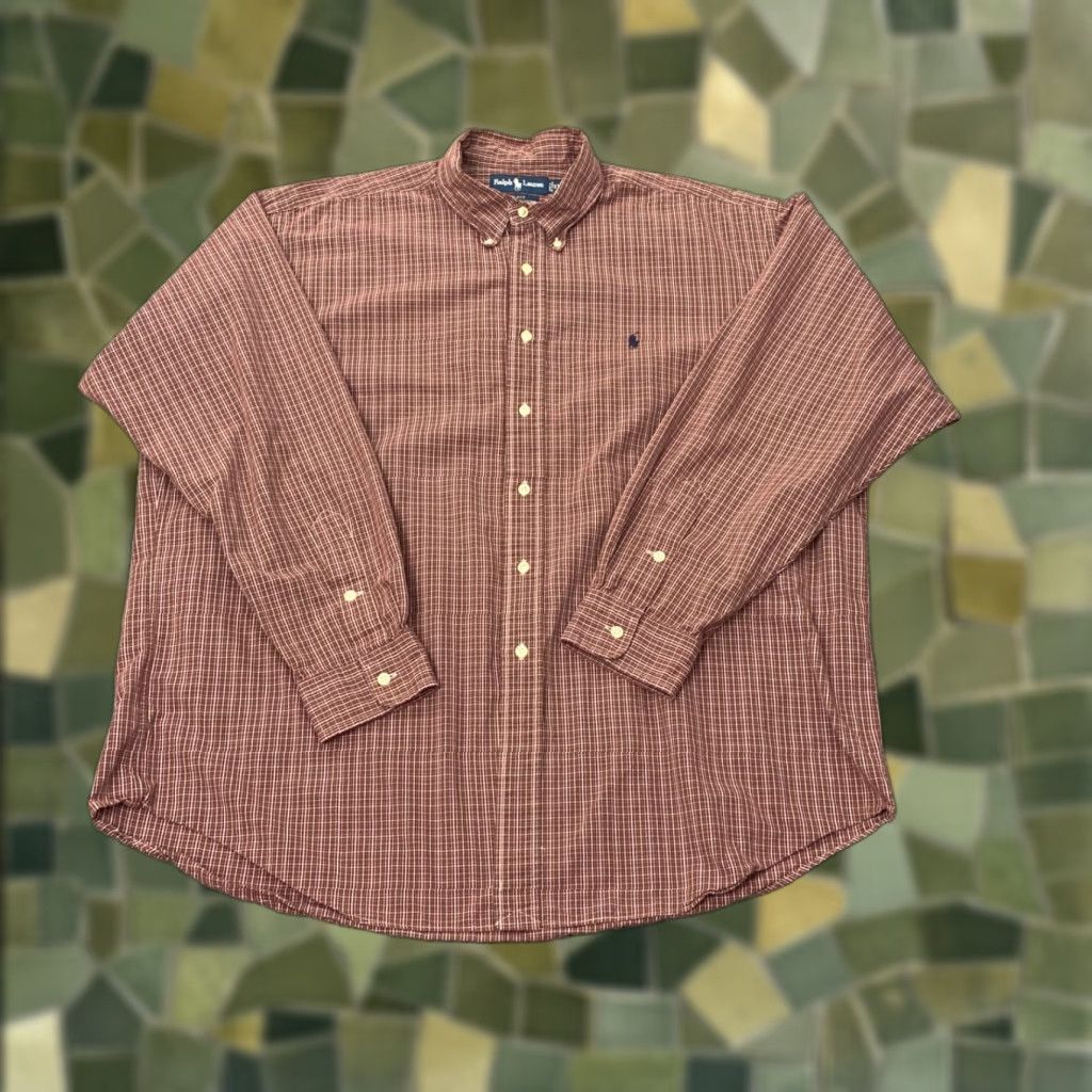 Ralph Lauren VINTAGE Ralph Lauren Blake Shirt Mens XL Red Plaid Button-Down Collar 90s Size US XL / EU 56 / 4 - 1 Thumbnail