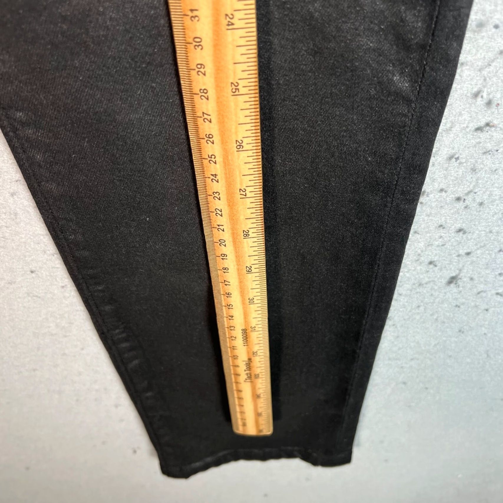 Vintage TWIN DOVES High Rise Skinny Jeans 28 Black Coated Denim Women Size 28" / US 6 / IT 42 - 7 Thumbnail