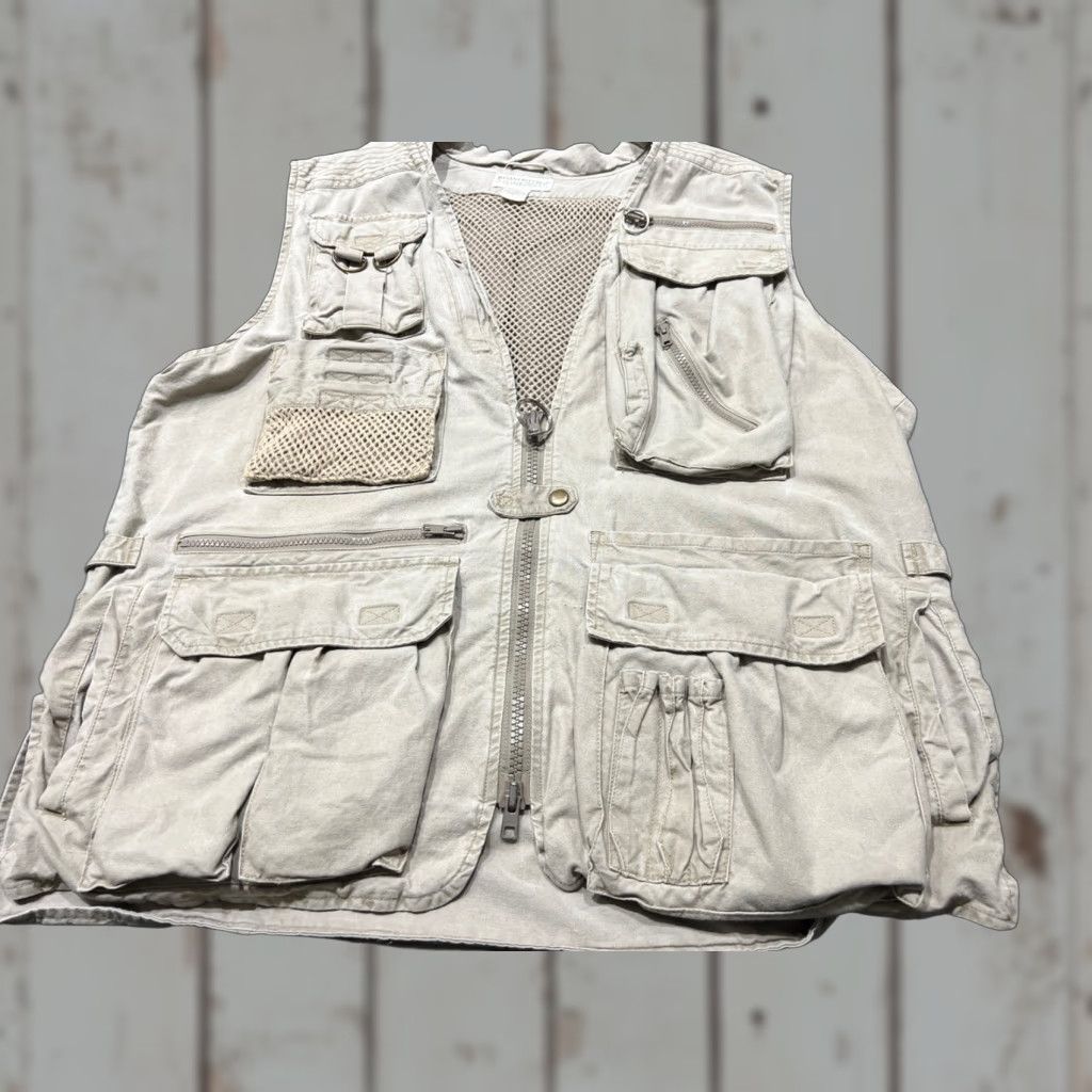 Banana Republic VINTAGE Banana Republic Vest Utility Safari Hunting Fishing Khaki Vest Mens L Beige Cotton Lining Fish Theme Size US L / EU 52-54 / 3 - 1 Thumbnail