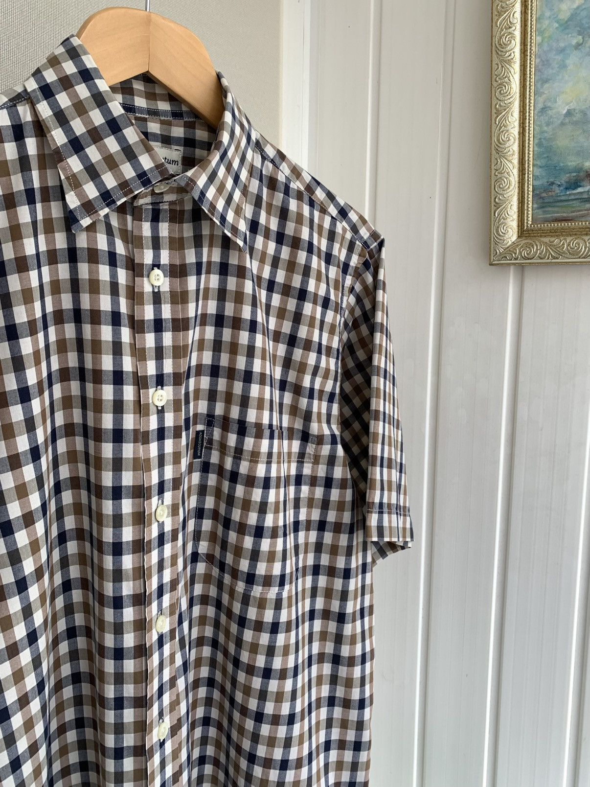 Aquascutum Aquascutum Short Sleeve Button Shirt Mens Size M-L Size US M / EU 48-50 / 2 - 3 Thumbnail