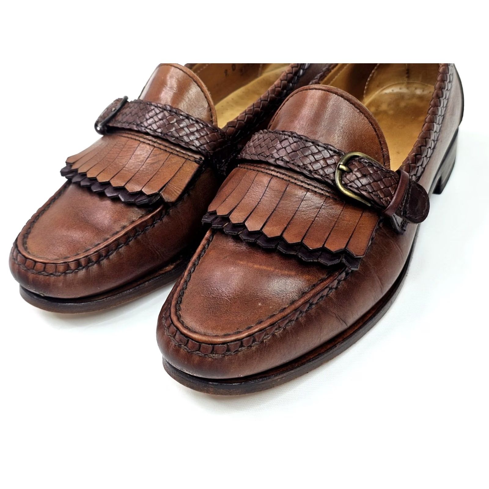 Allen Edmonds Allen Edmonds Monterey Woven Leather Loafer Men 9D Brown Buckle Kiltie Dress Oxford Shoes Size US 9 / EU 42 - 5 Thumbnail