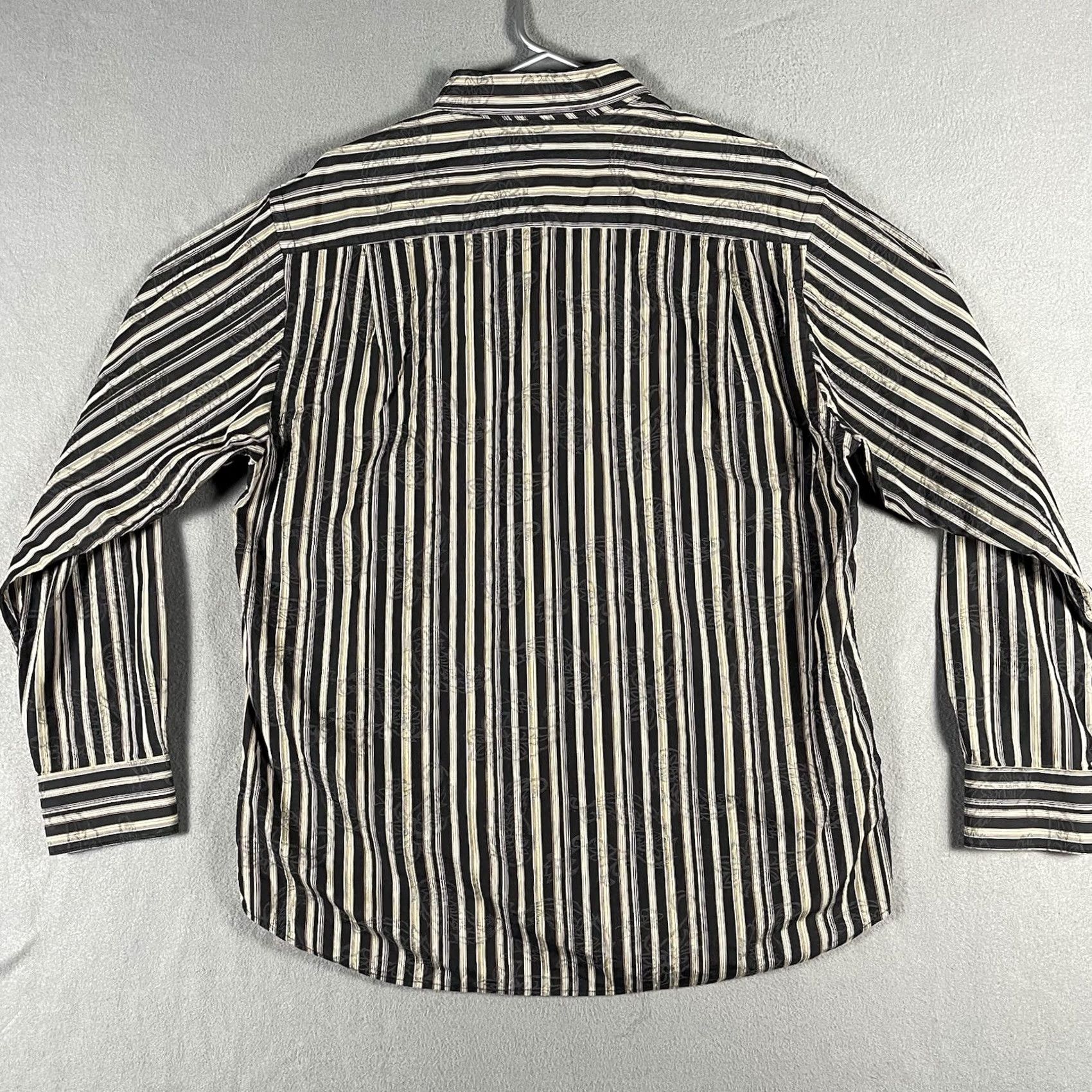 Tommy Bahama VINTAGE Tommy Bahama Shirt Large Black Striped AOP Button-Down Long Sleeve Casual Camp Size US L / EU 52-54 / 3 - 3 Thumbnail