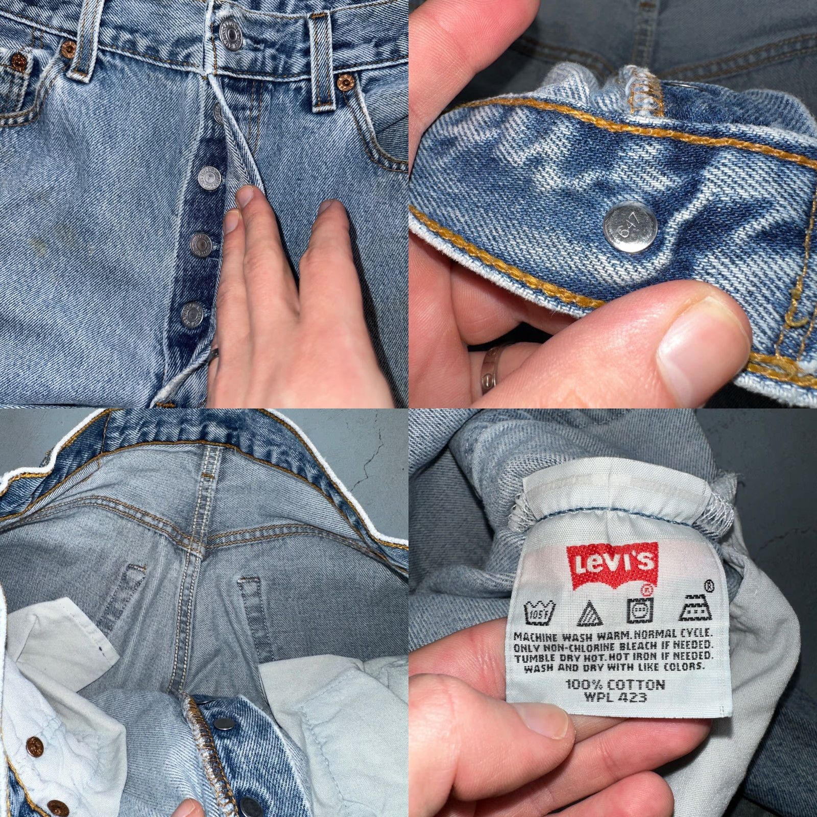 Levi's Levi's 501 Jeans Straight Levi's 501 Vintage Y2K 90s Light Blue Wash 33x30 Regular Men Jeans Size US 33 - 8 Thumbnail