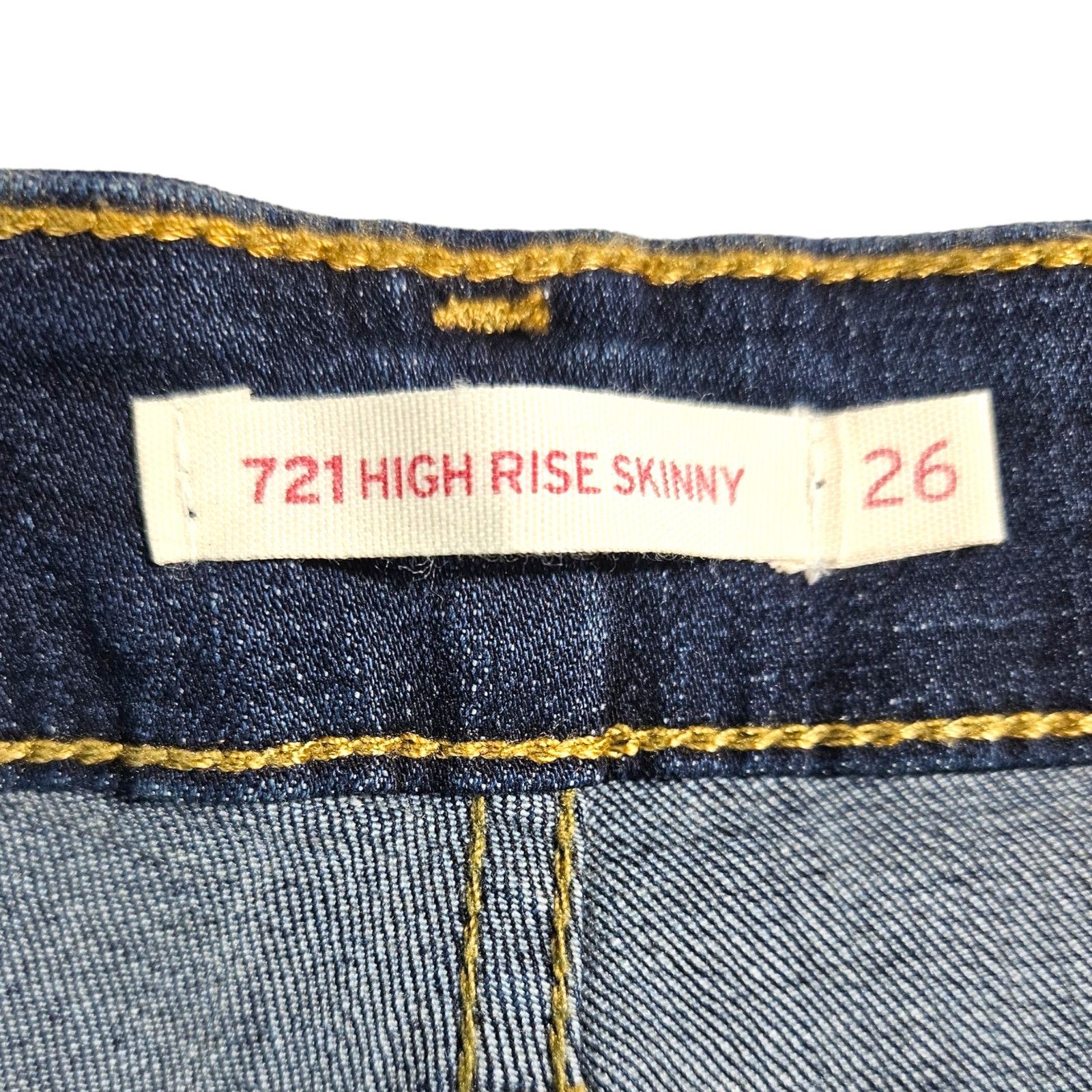 Levi's EUC Levi's 721 High Rise Skinny Jeans Sz. 26x28 Blue Story Size 26" / US 2 / IT 38 - 6 Thumbnail