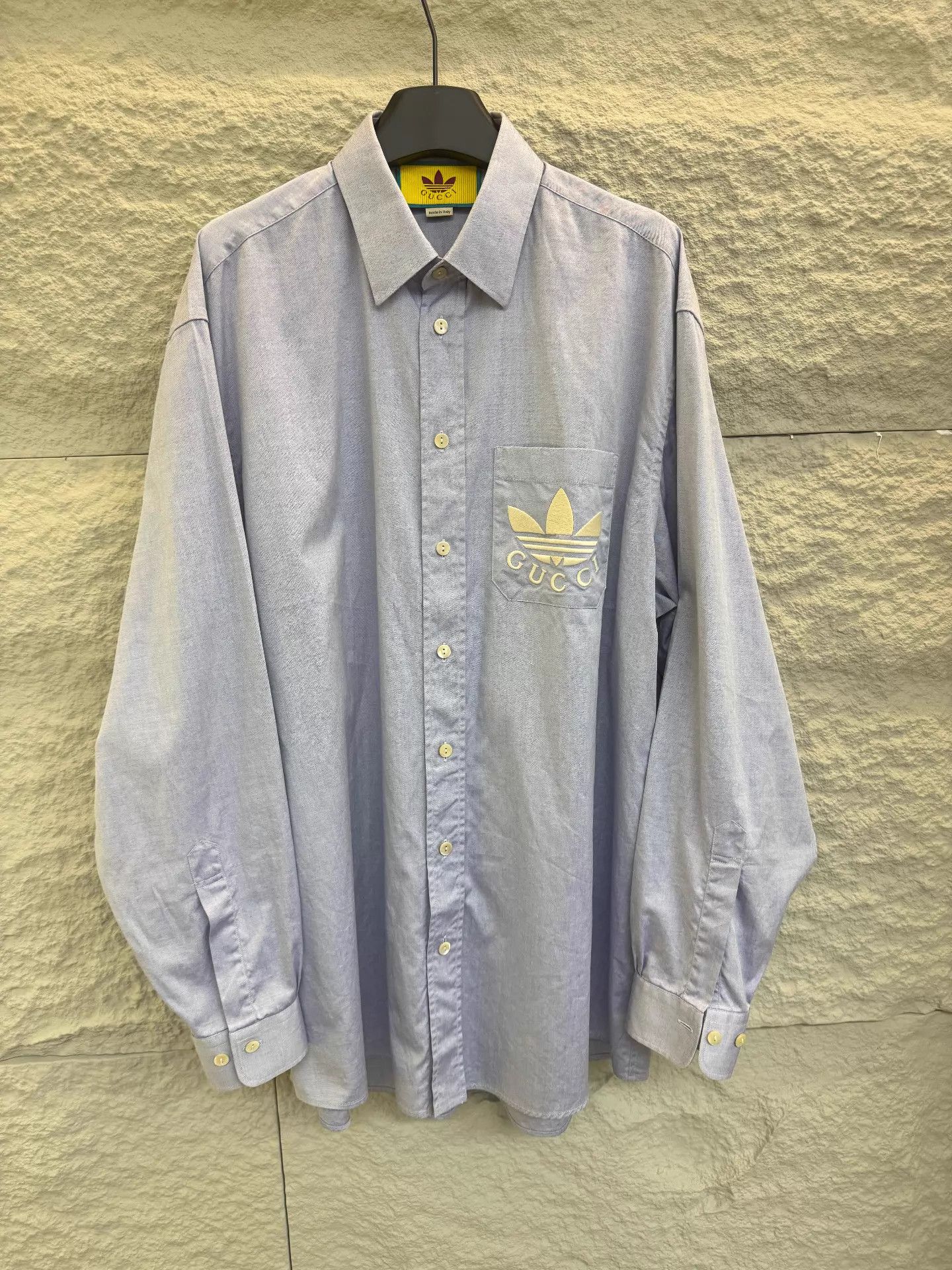 Gucci Gucci x Adidas blue oversized shirt pocket logo embroidery Size US M / EU 48-50 / 2 - 1 Thumbnail