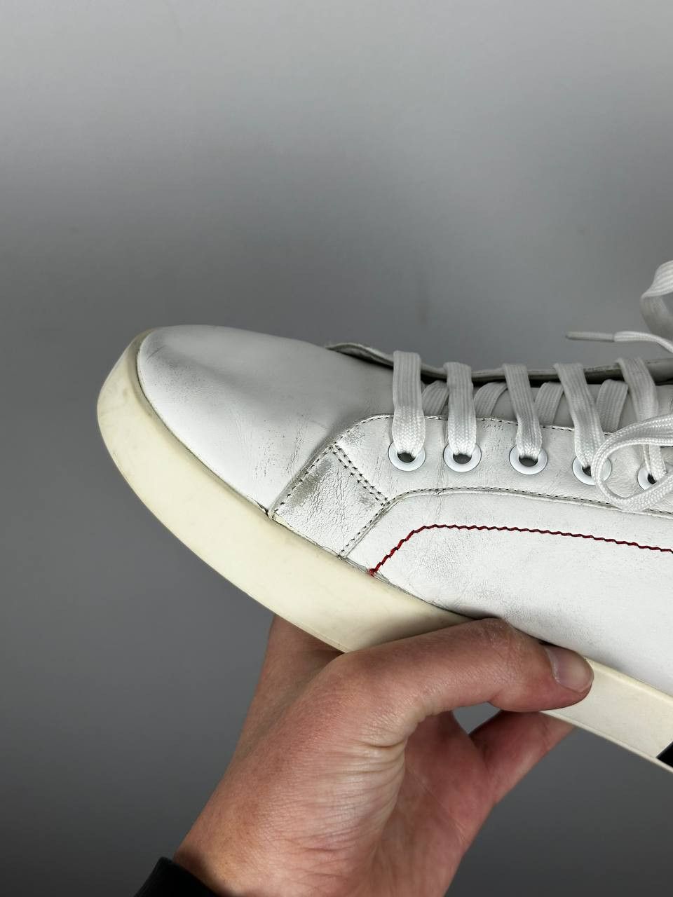 Dolce & Gabbana Dolce & Gabbana Portofino White Sneakers Luxury Leather Size US 10 / EU 43 - 11 Thumbnail