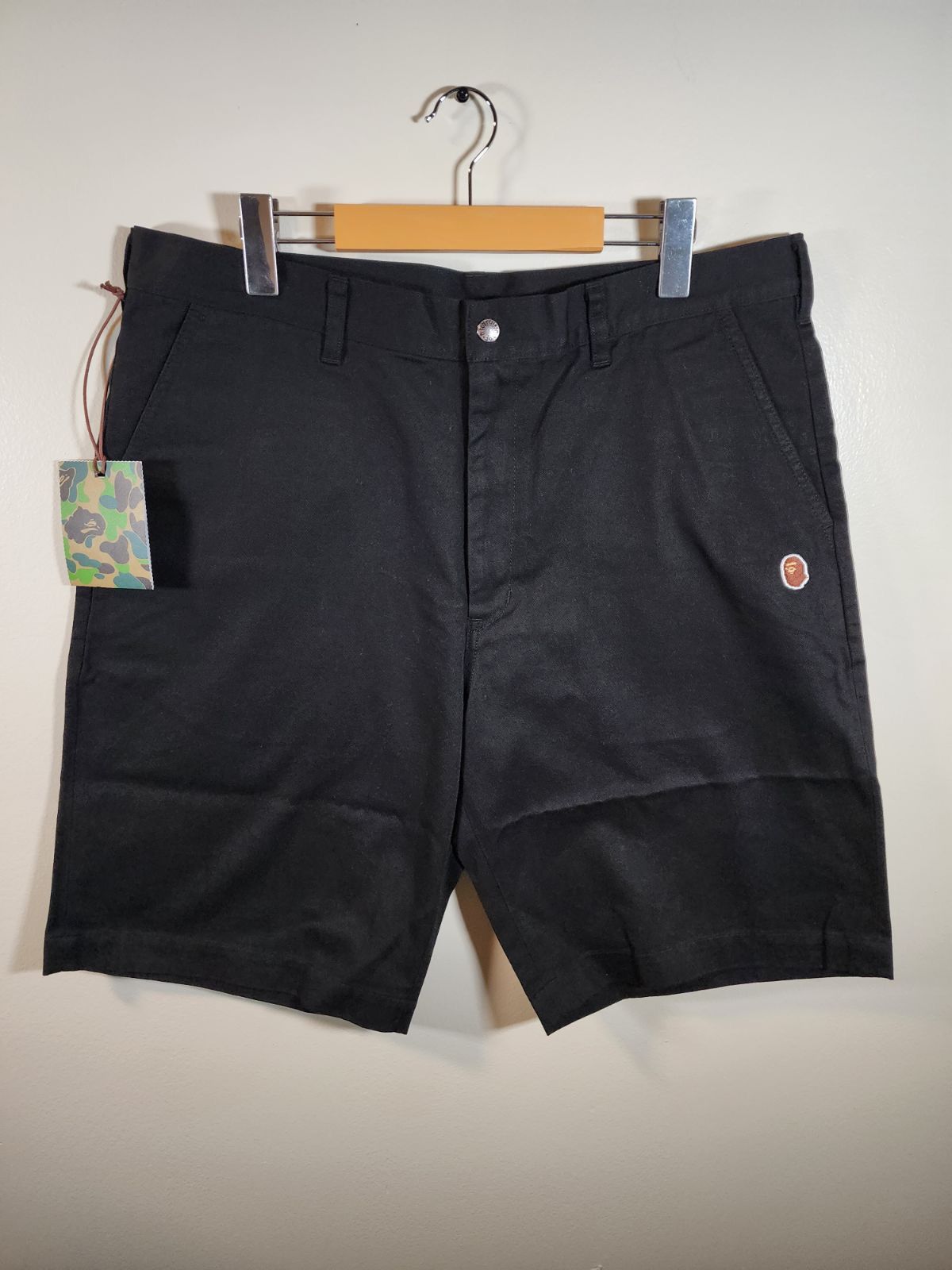 image of Bape One Point Chino Shorts in Black, Men's (Size 36)