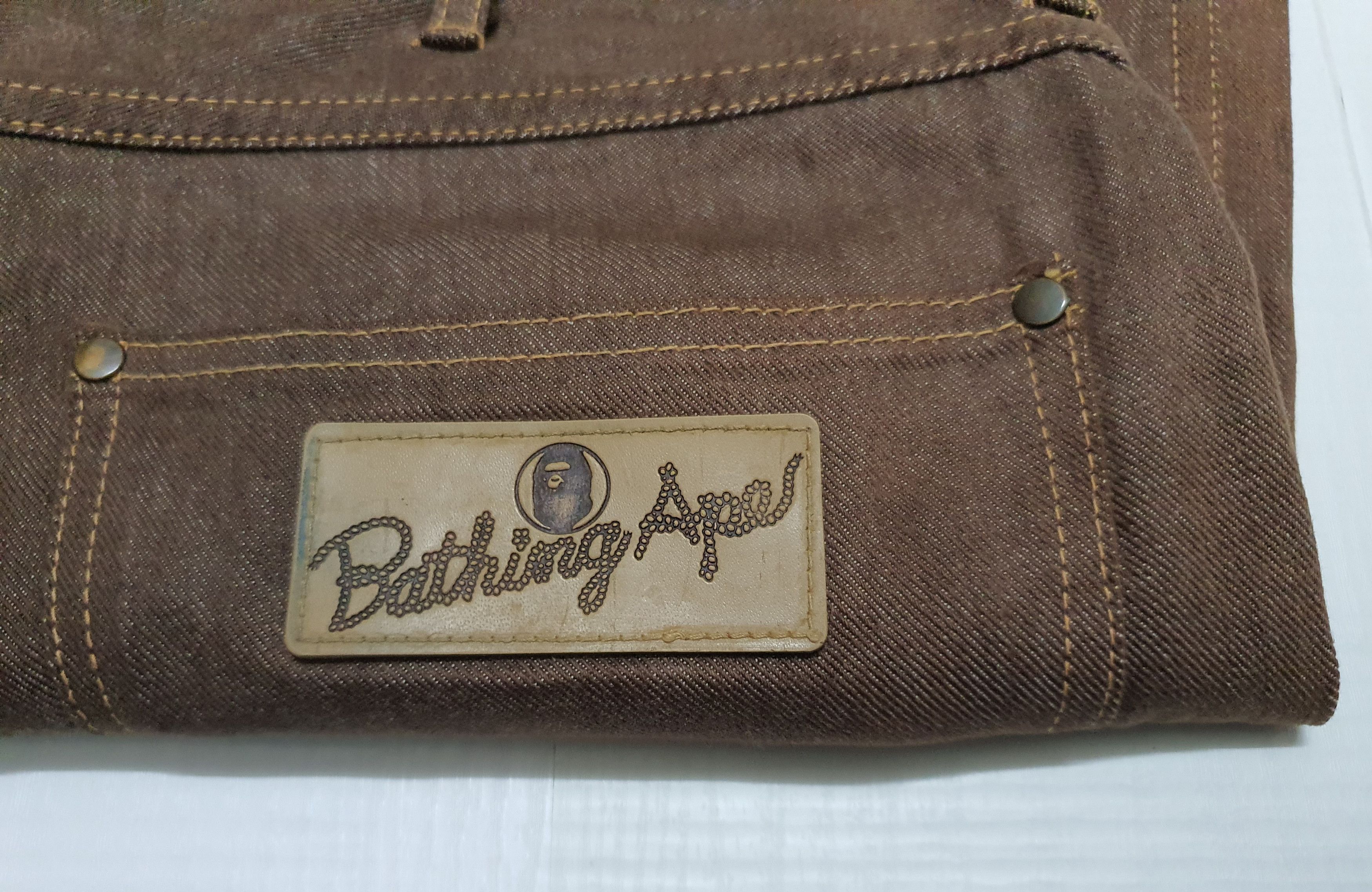 Bape Waist 36" Vintage Bathing Ape Brown Jeans, XL. (Original) Size US 36 / EU 52 - 3 Thumbnail
