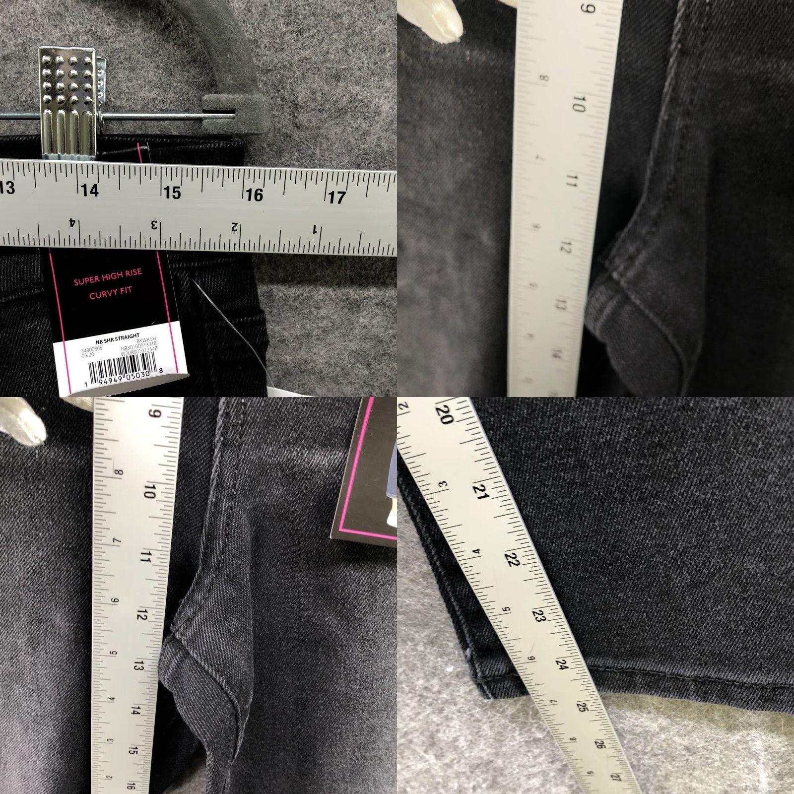 Vintage NWT No Boundaries Super High Rise Straight Curvy Jeans Juniors Womens 15 Black Size 36" / US 14 / IT 50 - 8 Thumbnail