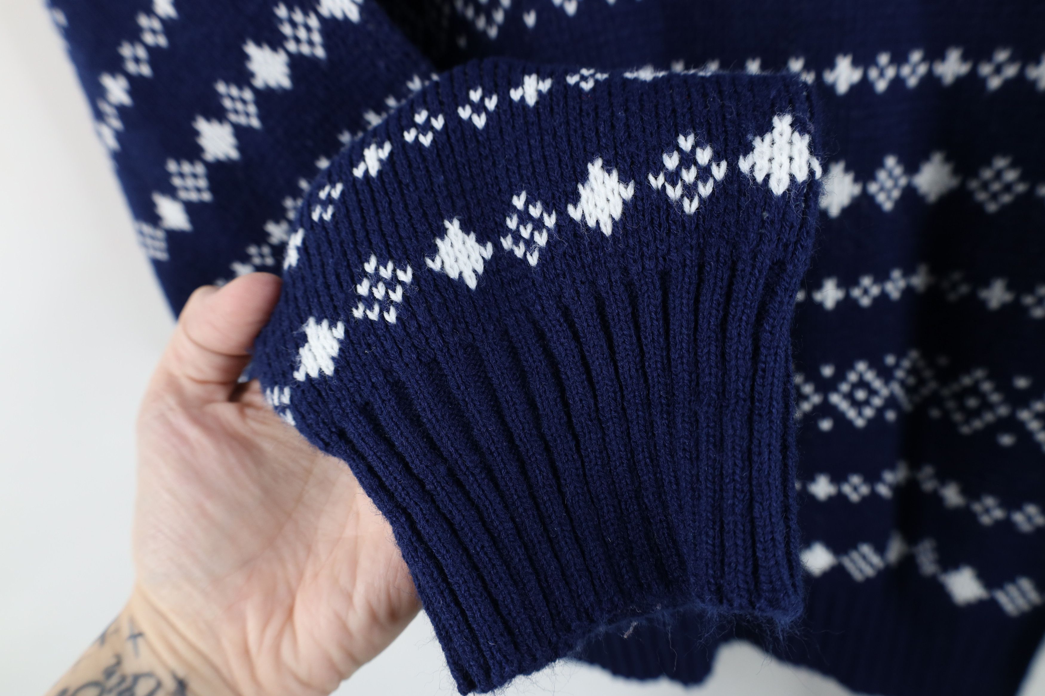 Vintage Vintage 90s Streetwear Knit Crewneck Sweater Blue Acrylic Size US S / EU 44-46 / 1 - 4 Thumbnail