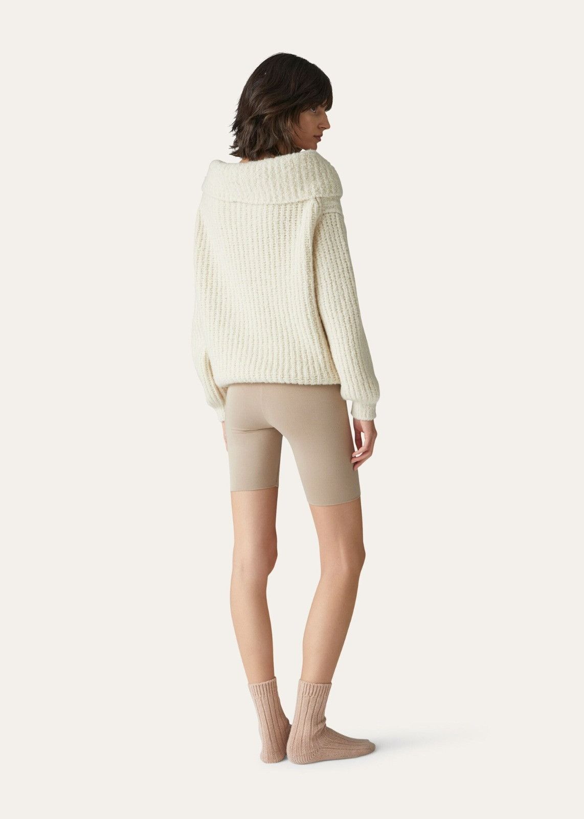 Loro Piana o1srvl11e1125 FAN1842 Wide Cowl Collar Sweater in White Size L / US 10 / IT 46 - 4 Thumbnail
