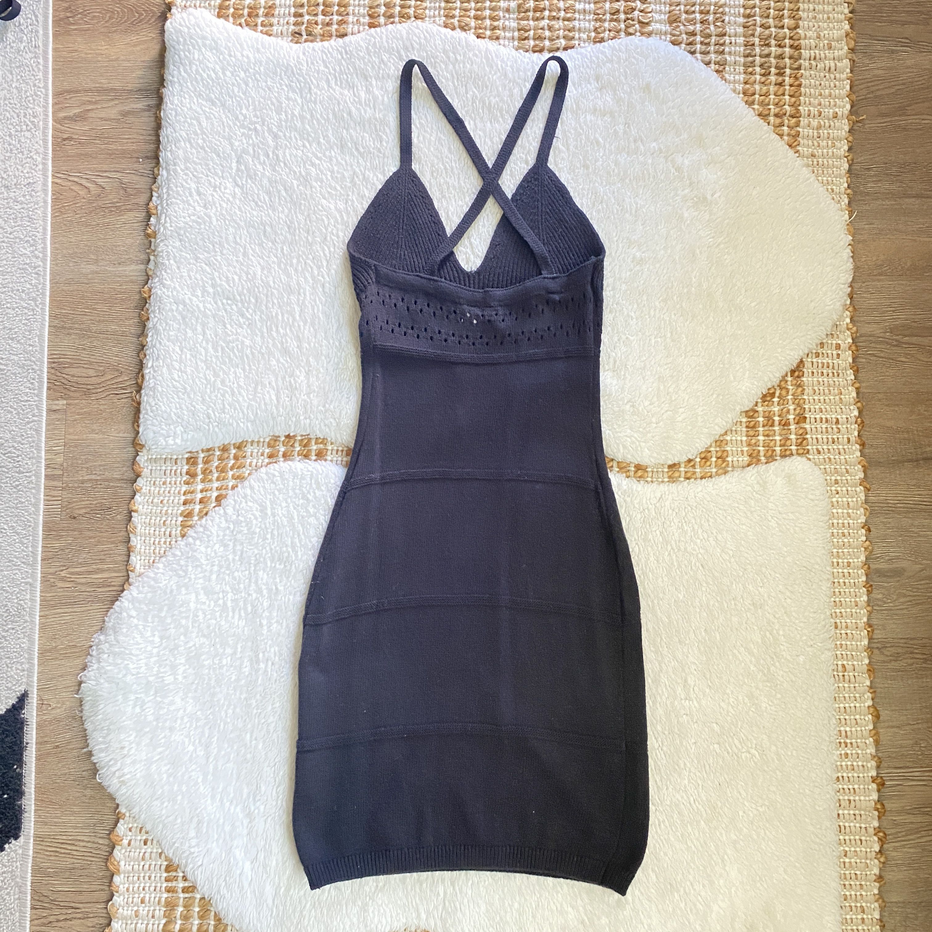 H&M H&M Divided Black Knitted Cotton Strappy Dress – Size Small Size S / US 4 / IT 40 - 3 Thumbnail