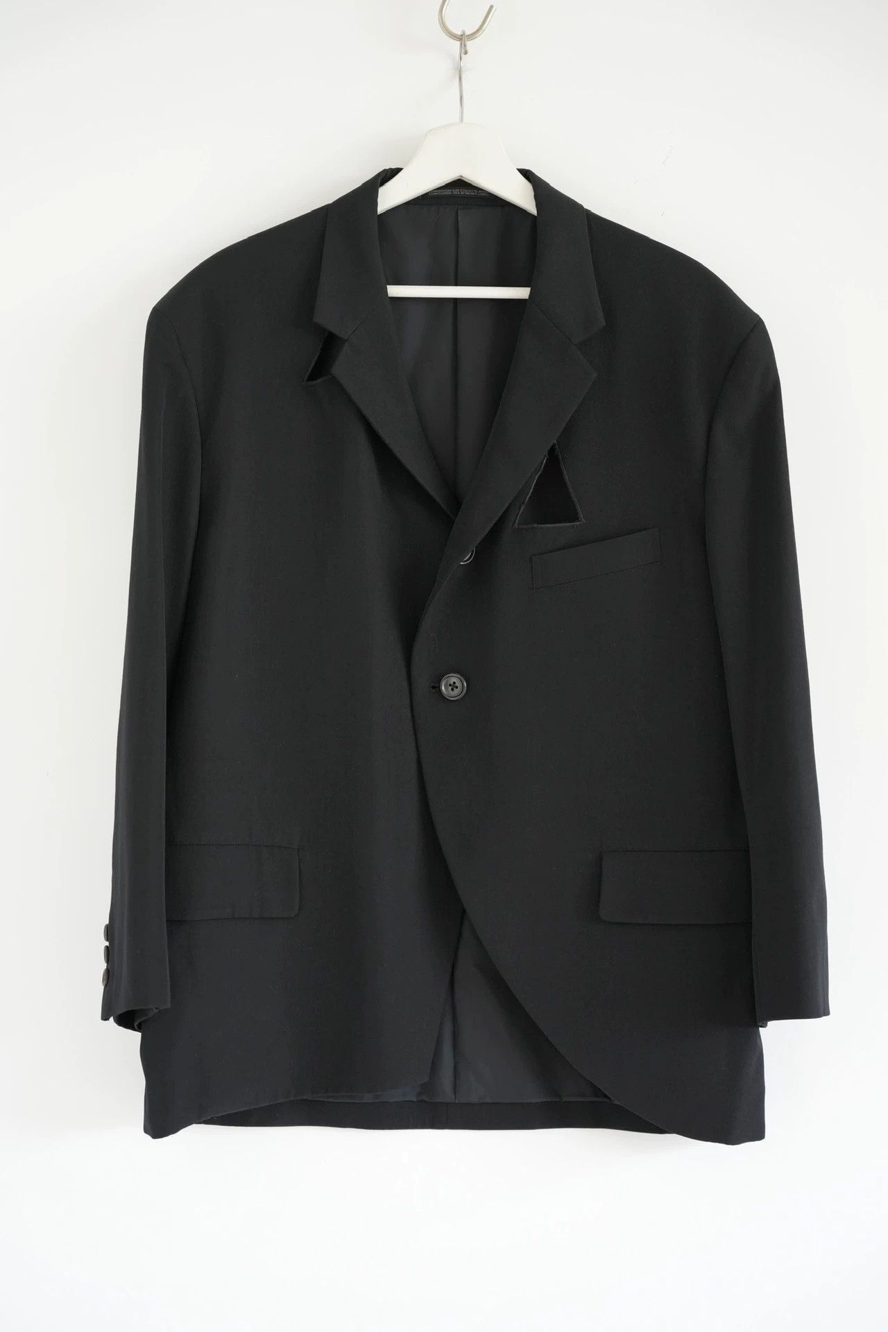 Yohji Yamamoto Black Single-Button Blazer with Pocket Detail Size US S / EU 44-46 / 1 - 1 Thumbnail