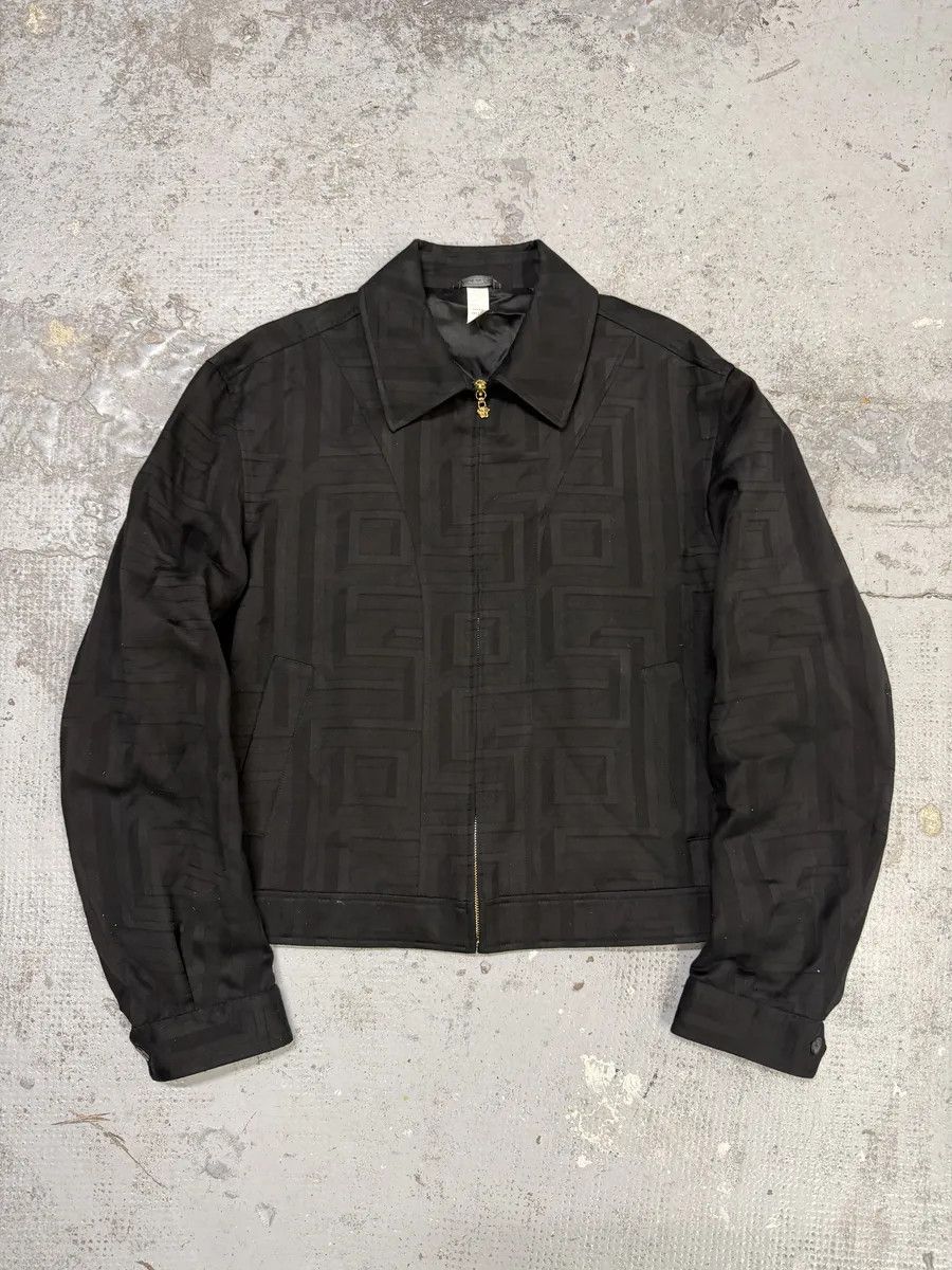 Vintage 1990s Giacca Versace Black Geometrical Jacket Size US M / EU 48-50 / 2 - 1 Thumbnail