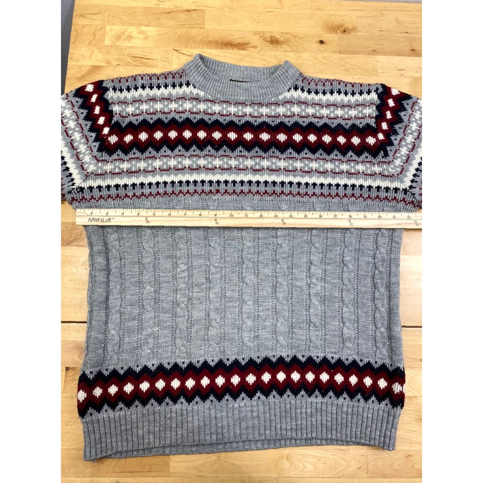 Vintage VINTAGE J. C. Penney Acrylic Sweater Mens L Gray Winter Christmas Geometric 10286 Size US L / EU 52-54 / 3 - 6 Thumbnail