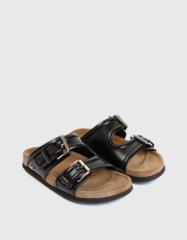 Valentino o1s22i1n0924 Leather Fussfriend Slides in Black Size US 6 / IT 36 - 3 Thumbnail