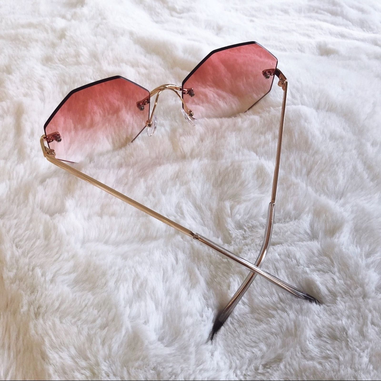 Other Alaiya Pink Octogonal Ombre Sunglasses Size ONE SIZE - 6 Thumbnail