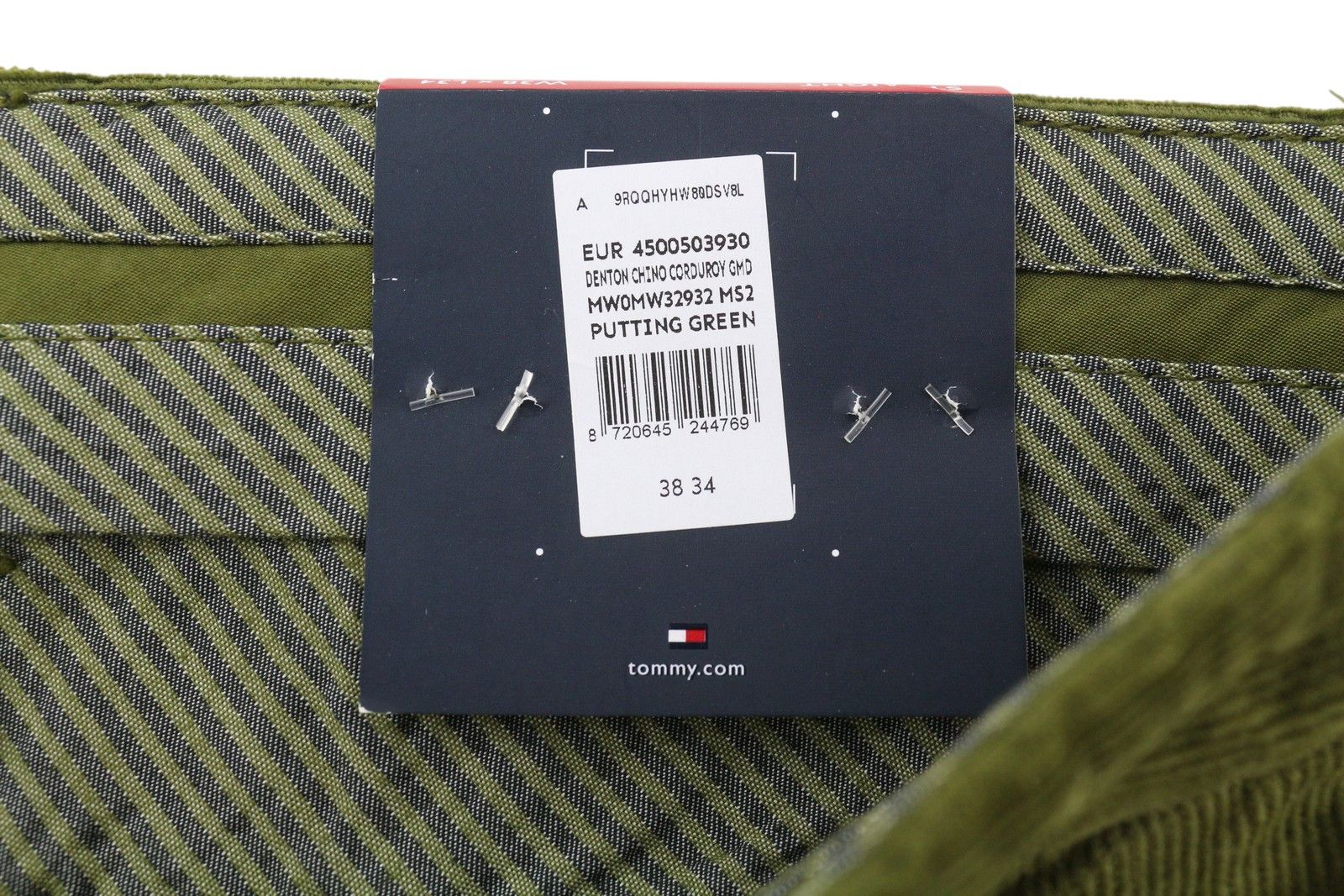 Tommy Hilfiger DENTON CHINO STRETCH W38/L34 Green Corduroy 85019 Size US 38 / EU 54 - 11 Thumbnail