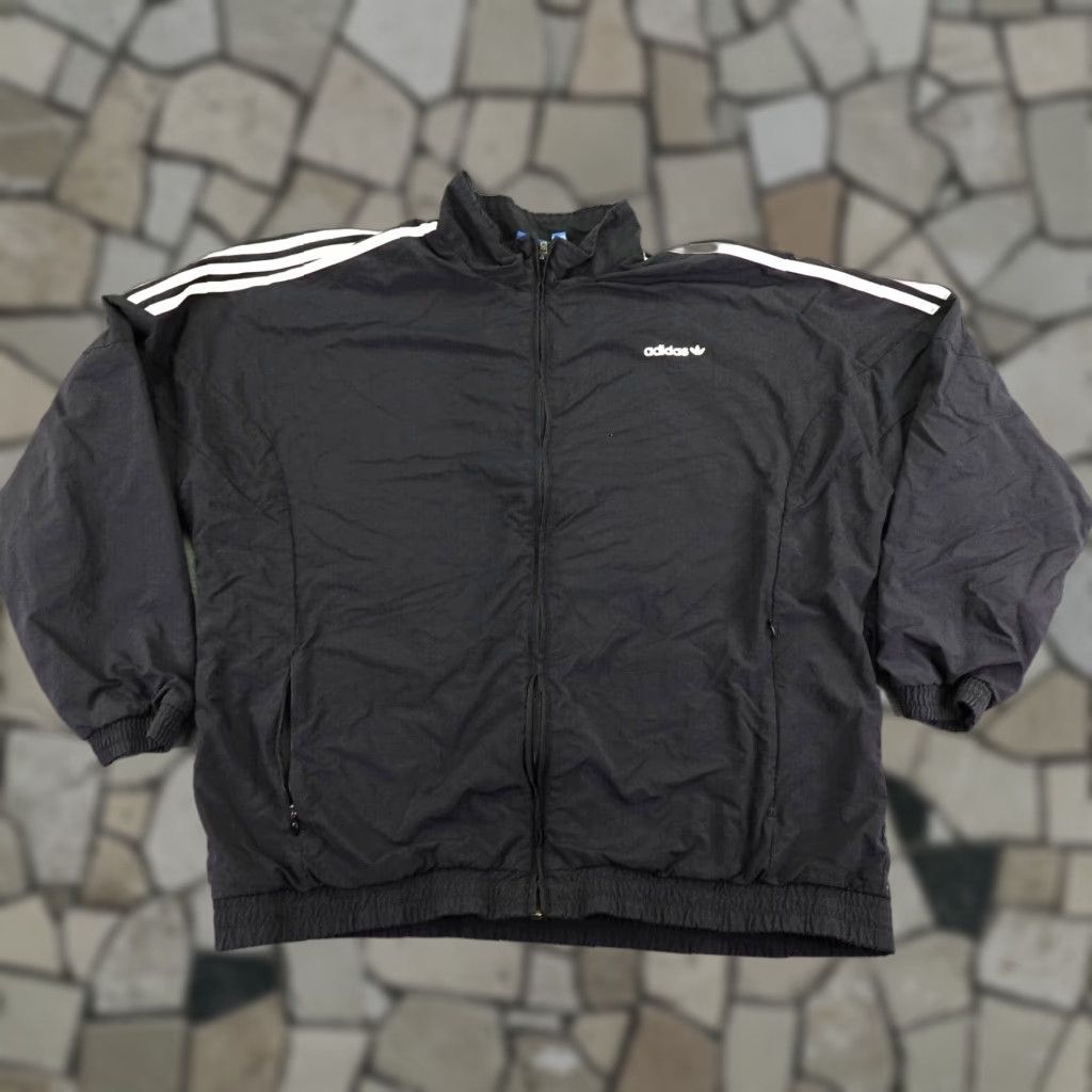 Adidas Adidas Jacket Track Coat Windbreaker Soccer Black 2XL XXL Mens Trefoil Size US XXL / EU 58 / 5 - 1 Thumbnail