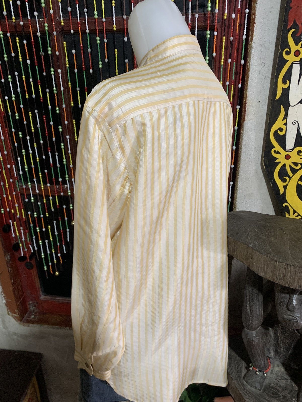 Japanese Brand 1990s Az-barca Japan Stripes Double Collar Button up Shirt Size L / US 10 / IT 46 - 3 Thumbnail